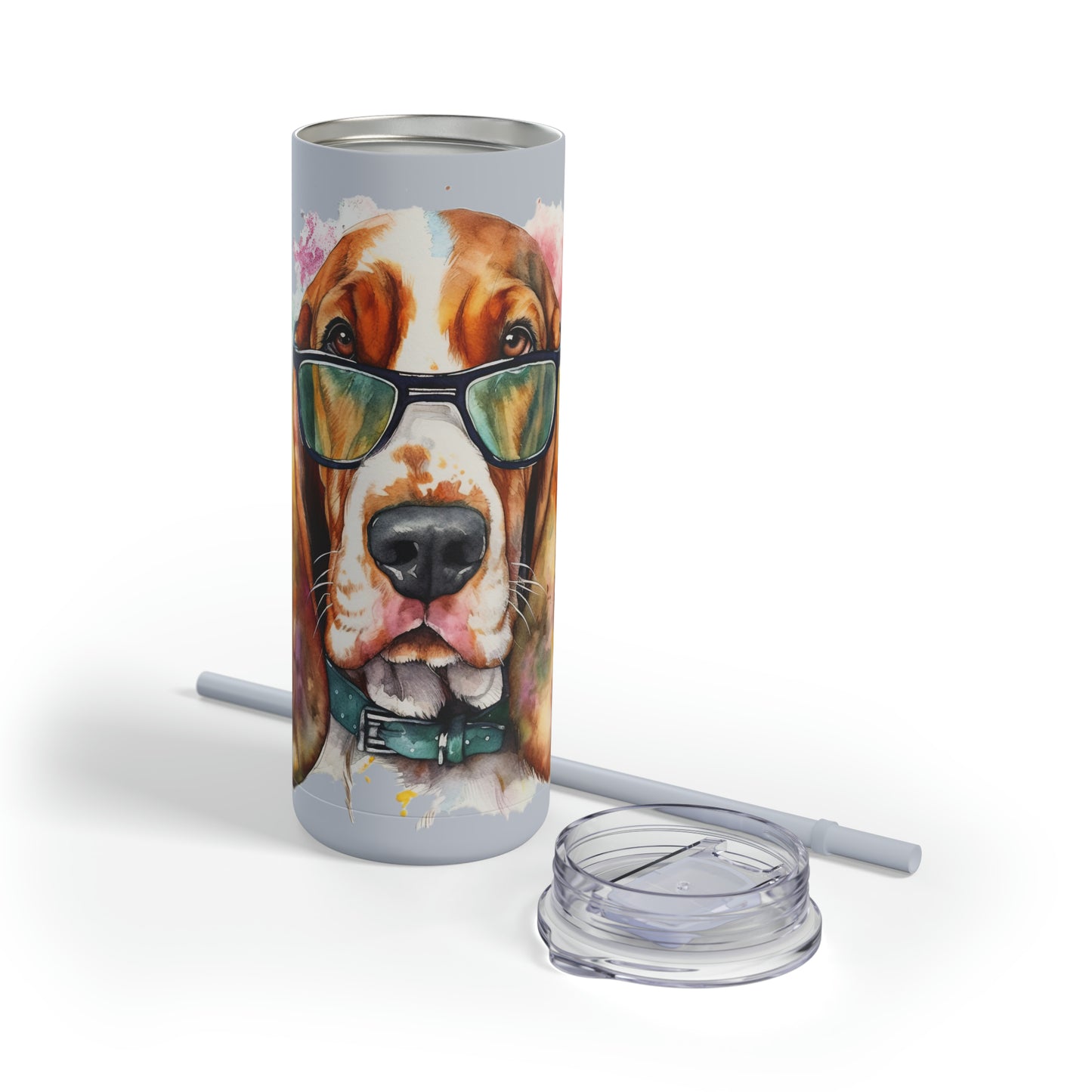 Basset Hound 6 Maars Maker Skinny Matte Tumbler, 20oz