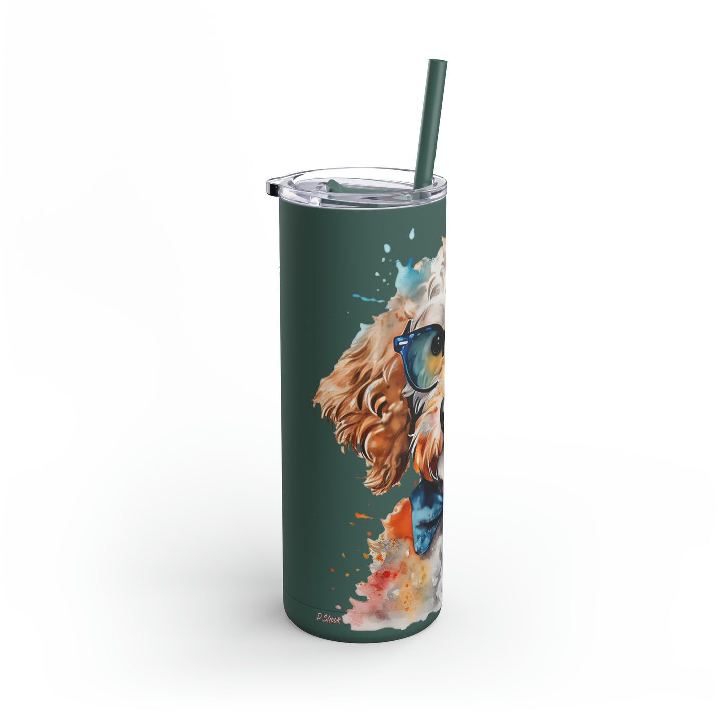Mini Golden Doodle 9 Maars Maker Skinny Matte Tumbler, 20oz