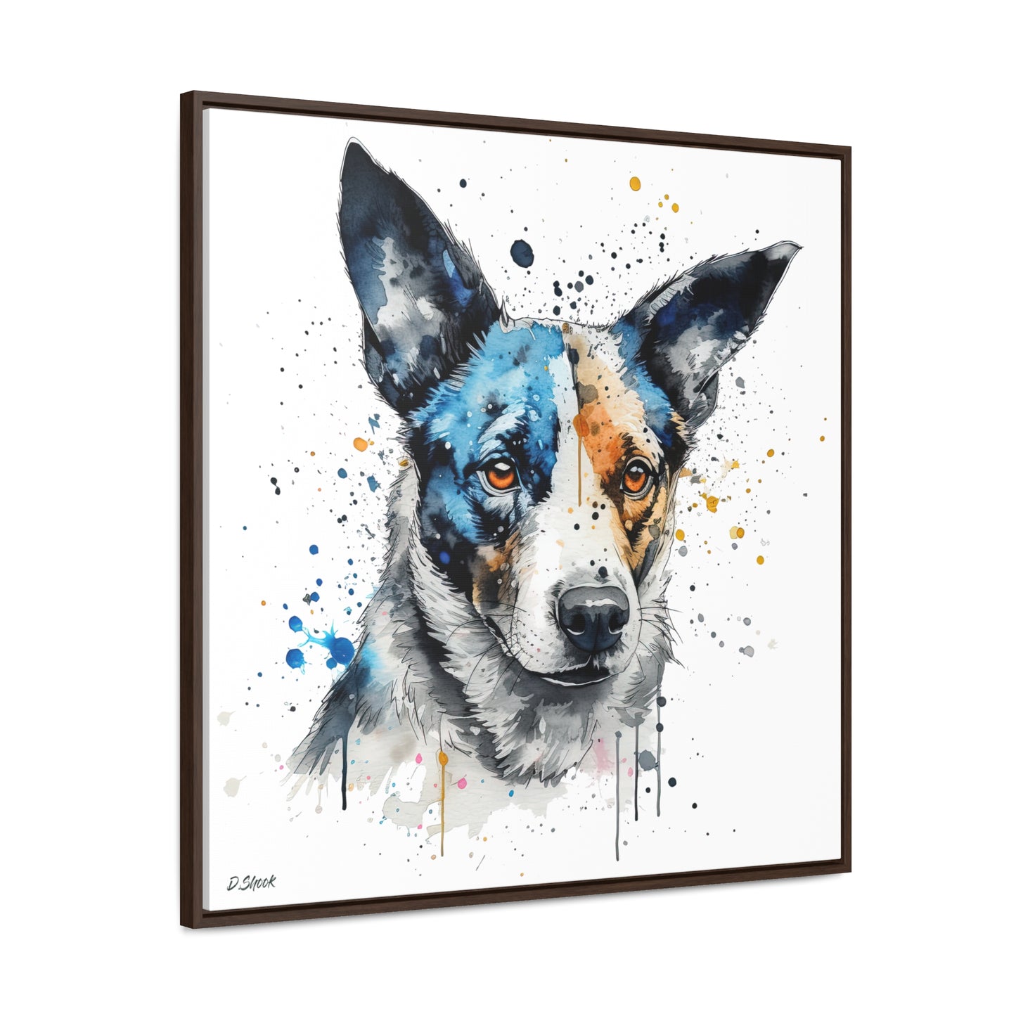 Blue Heeler 1 Gallery Canvas Wraps, Square Frame