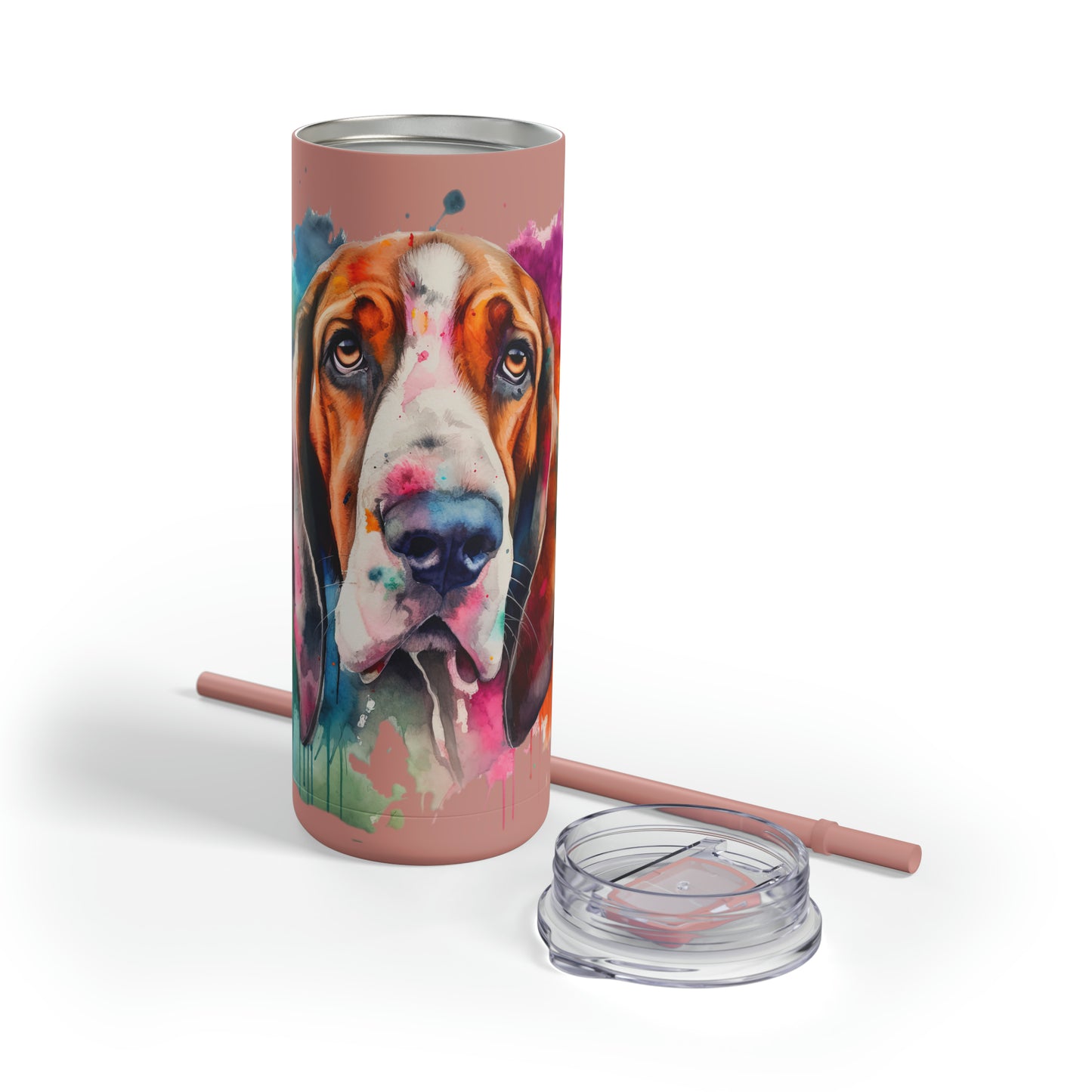 Basset Hound 3 Maars Maker Skinny Matte Tumbler, 20oz