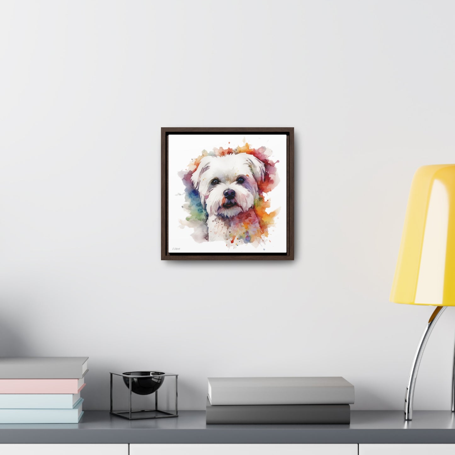 Maltese Dog 2 Gallery Canvas Wraps, Square Frame