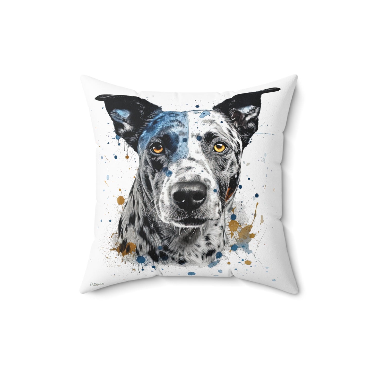 Blue Heeler 4 Spun Polyester Square Pillow