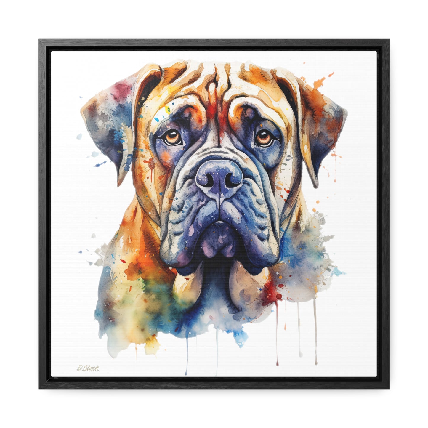 Bullmastiff 3 Gallery Canvas Wraps, Square Frame