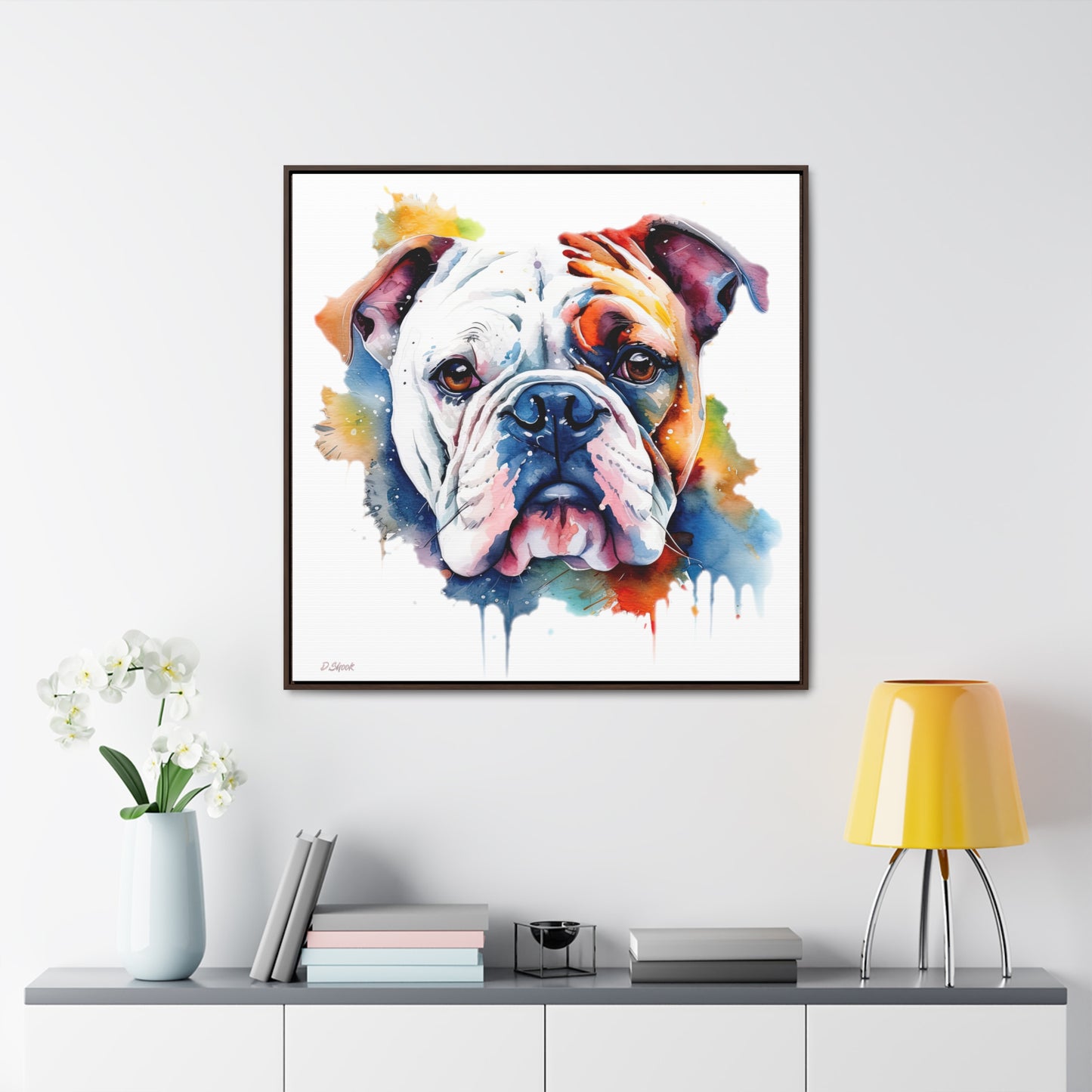 bulldog 4 Gallery Canvas Wraps, Square Frame
