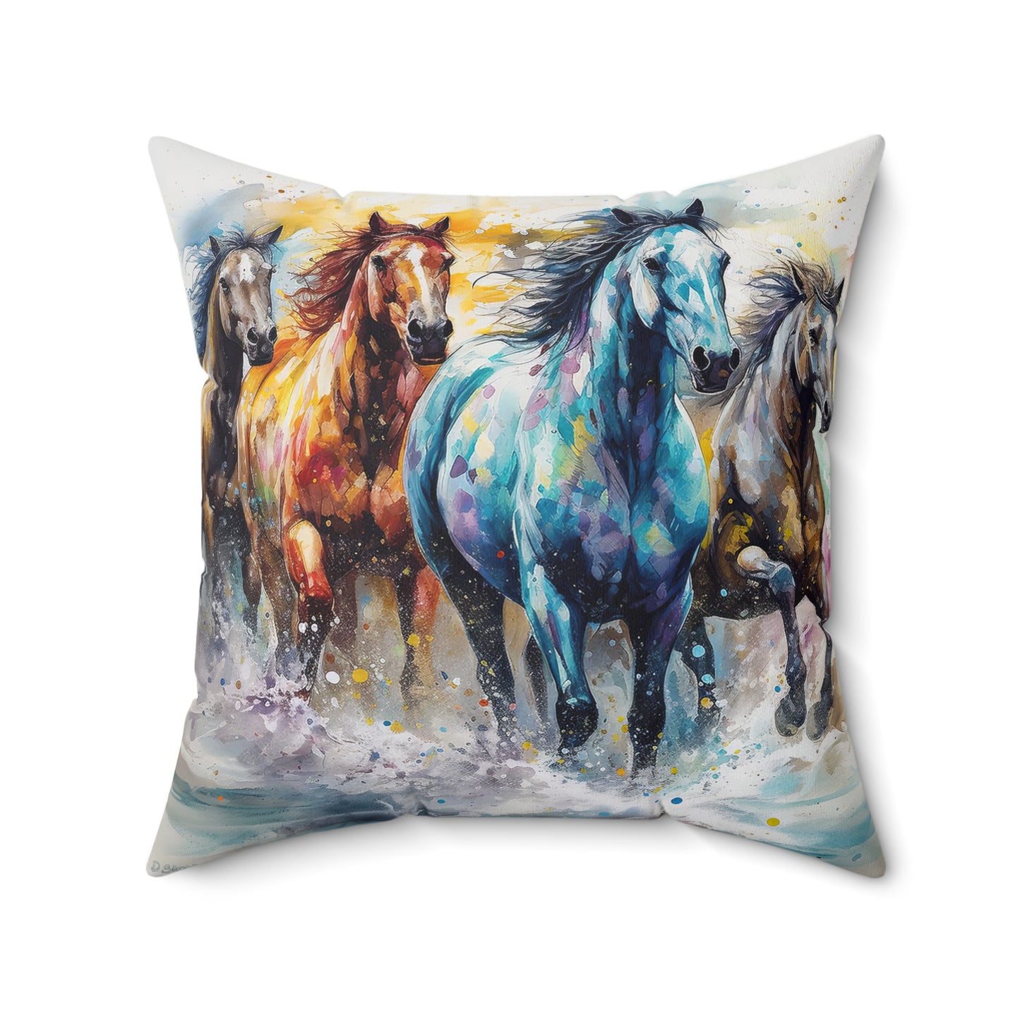 Horse Rescue 15 Spun Polyester Square Pillow