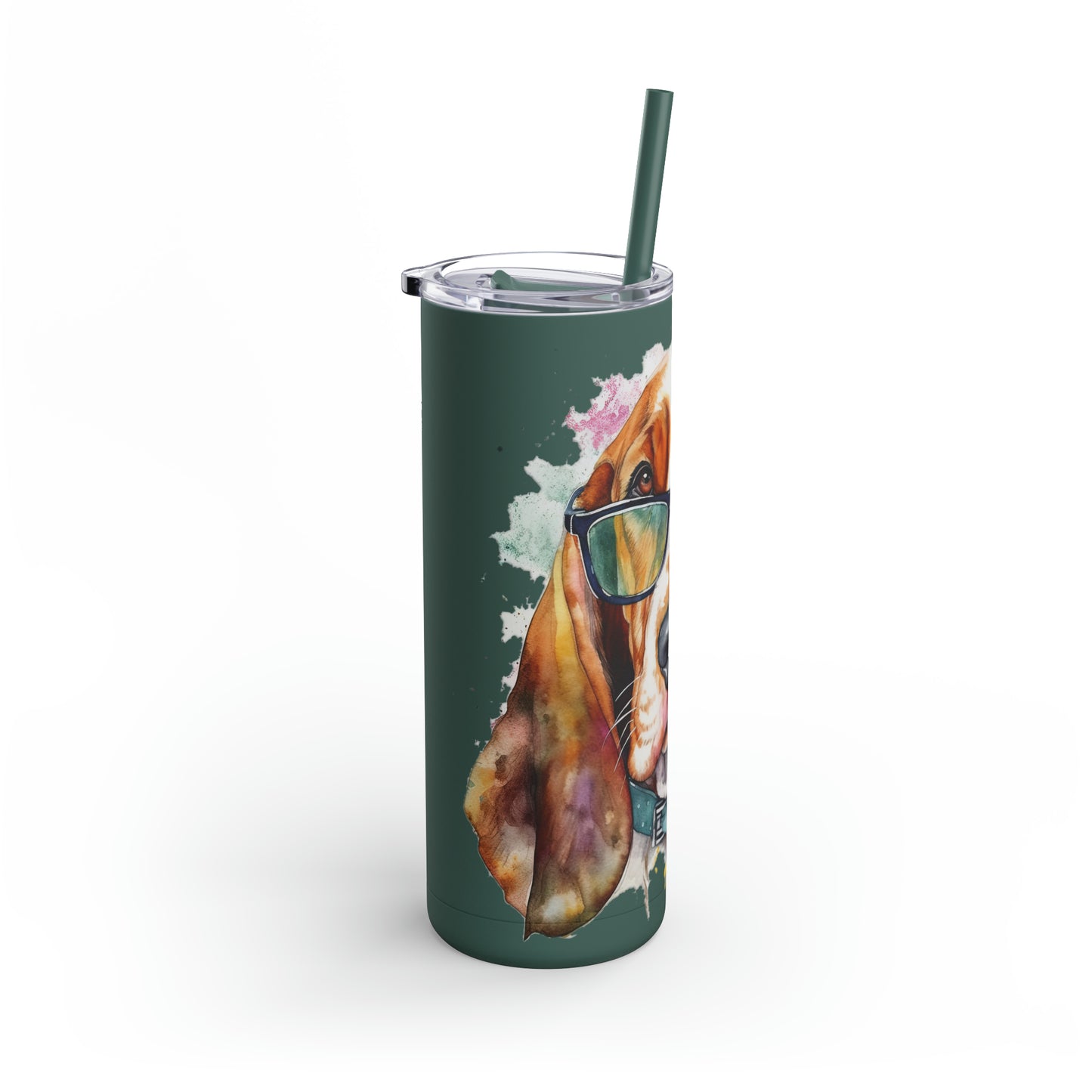 Basset Hound 6 Maars Maker Skinny Matte Tumbler, 20oz