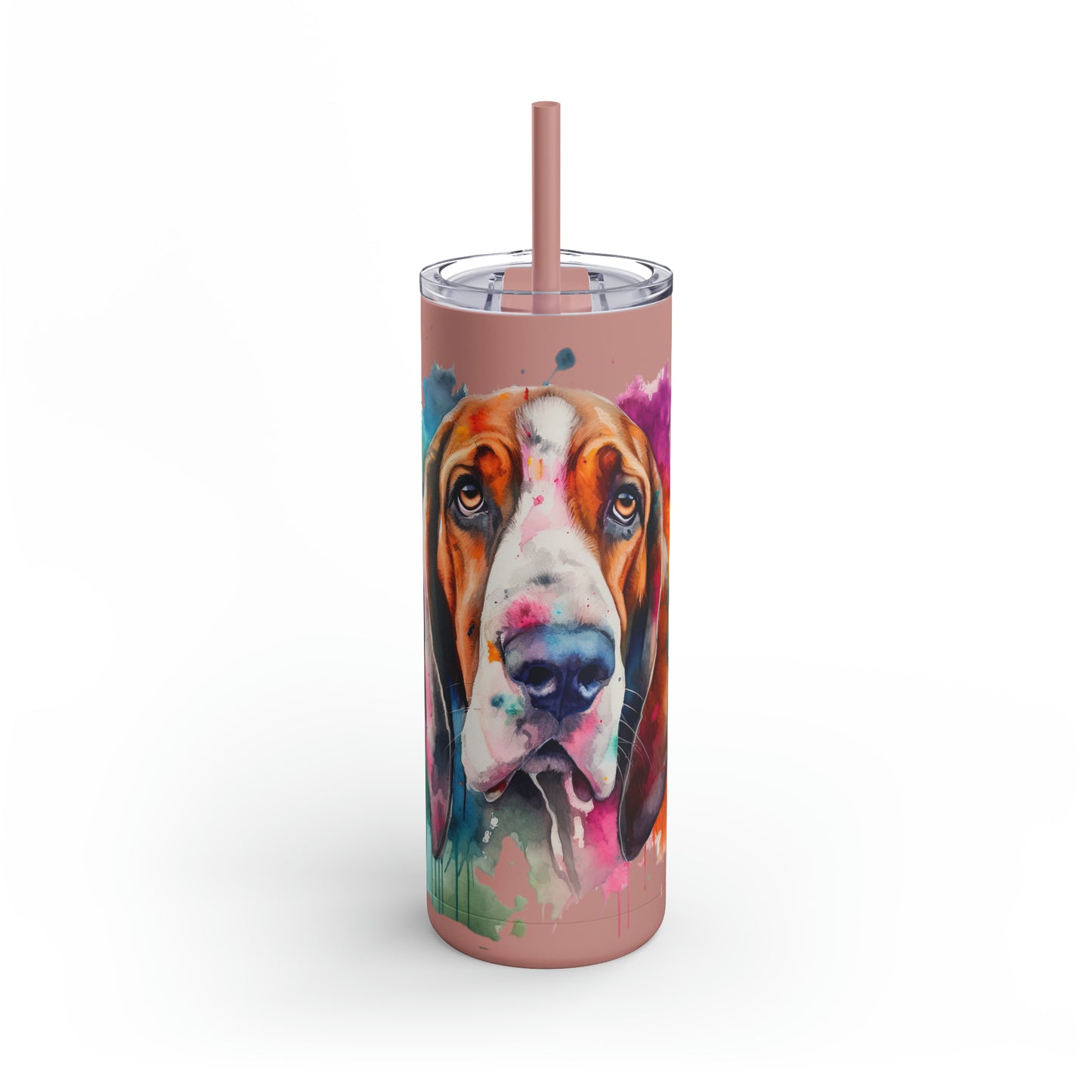 Basset Hound 3 Maars Maker Skinny Matte Tumbler, 20oz