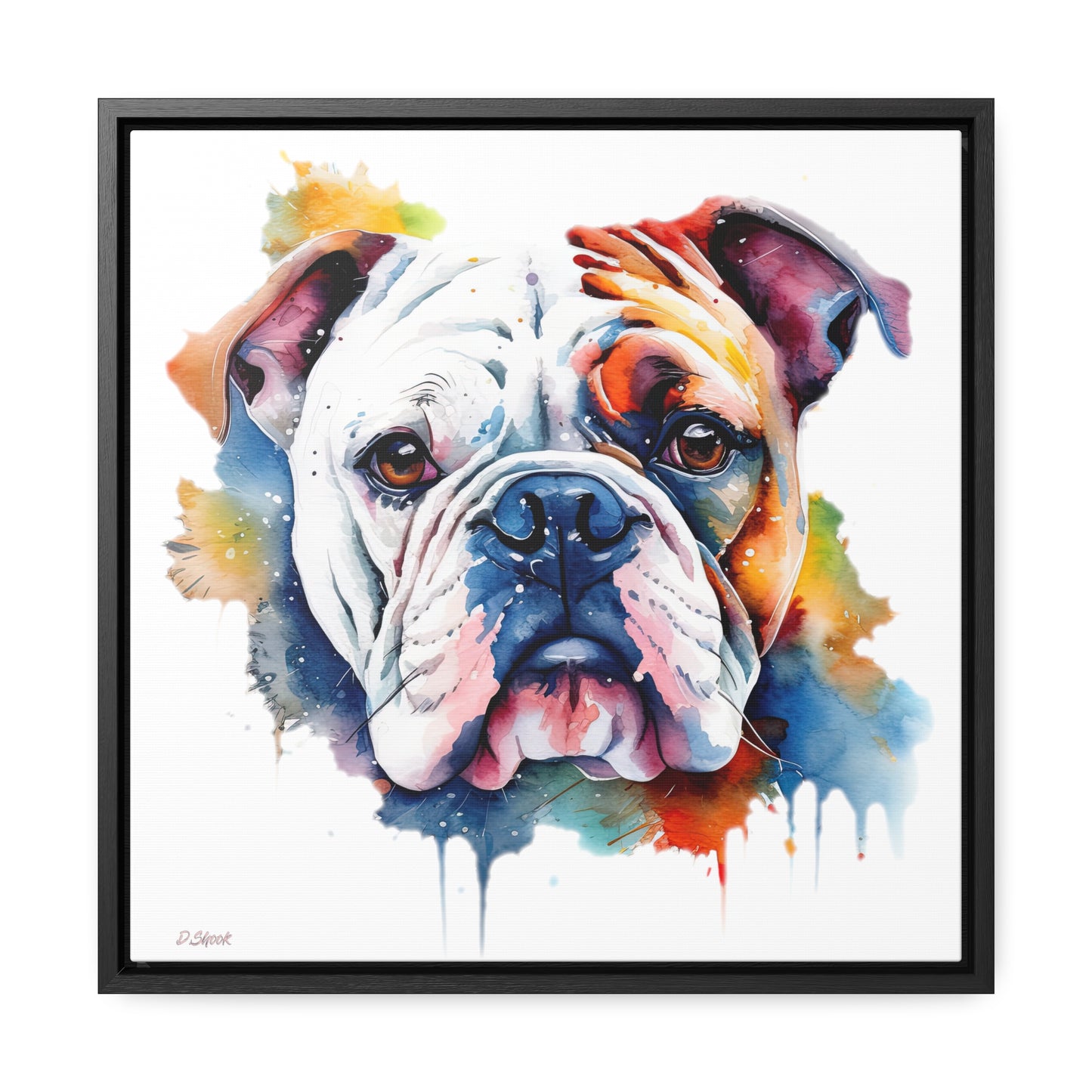 bulldog 4 Gallery Canvas Wraps, Square Frame