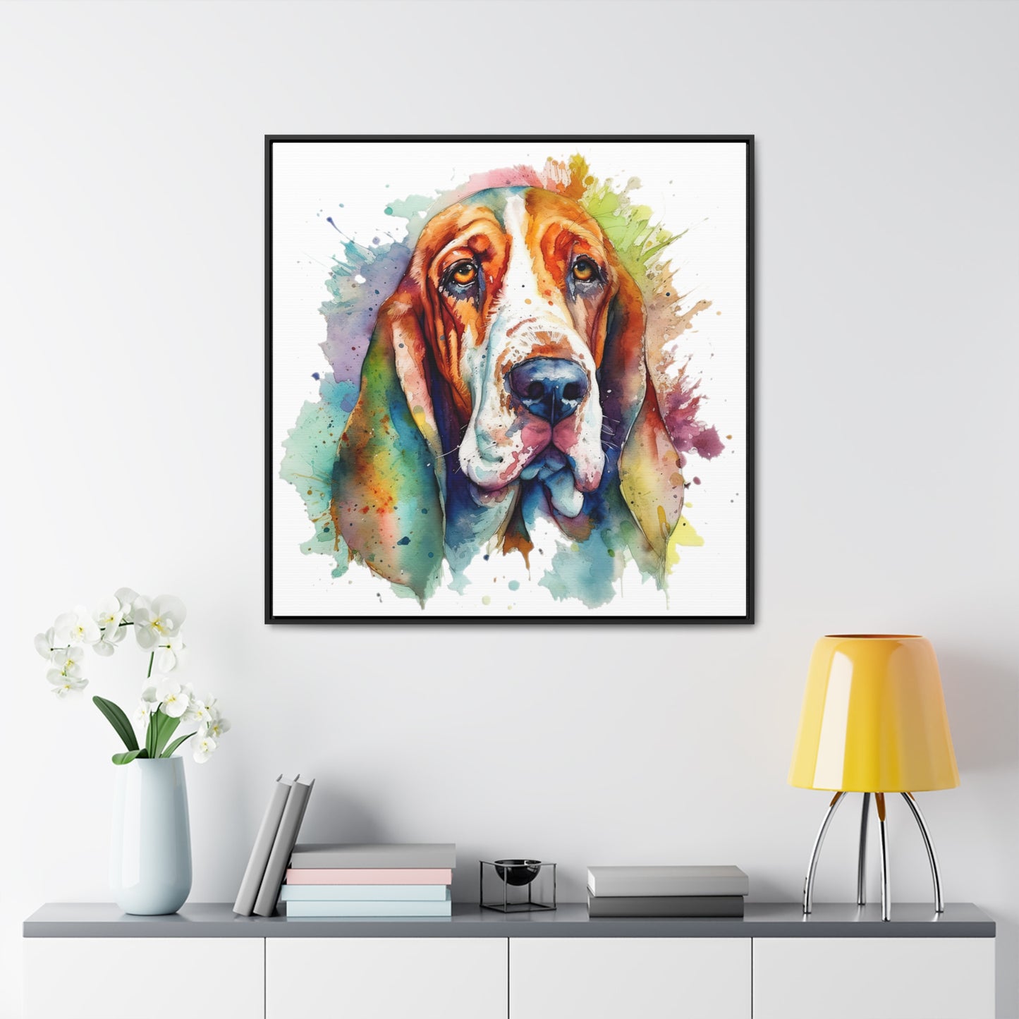Basset Hound 1 Gallery Canvas Wraps, Square Frame