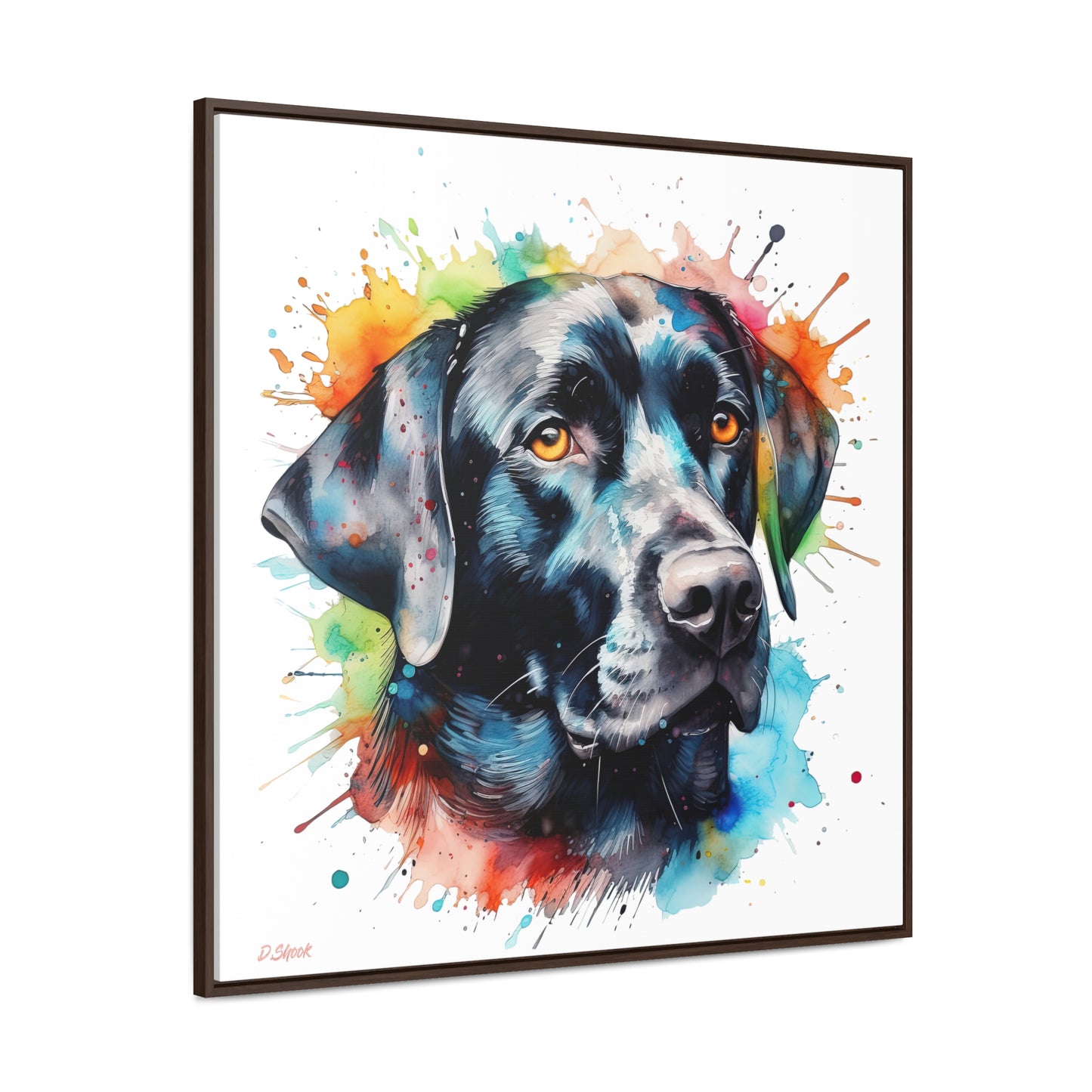 Black Lab 5 Gallery Canvas Wraps, Square Frame