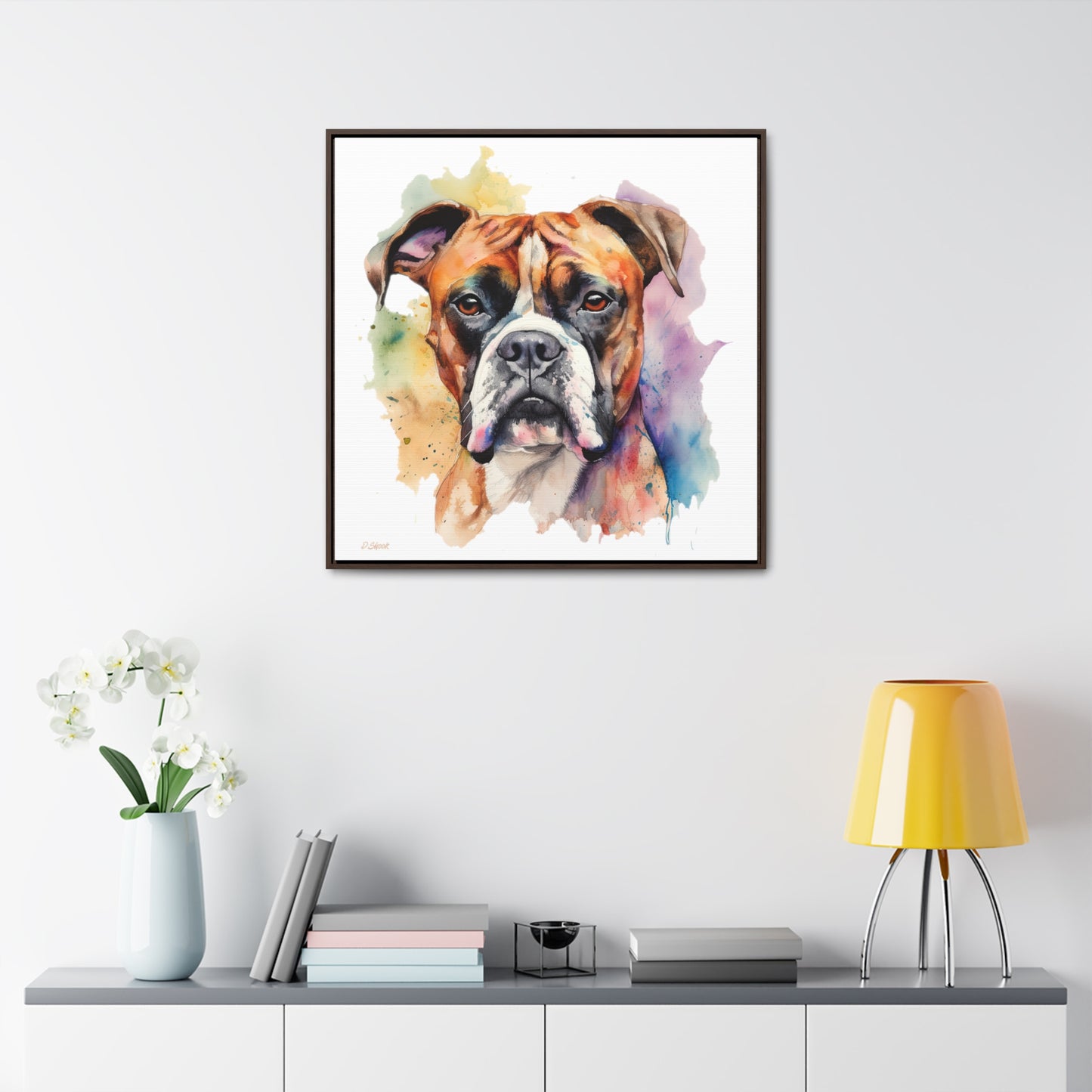 Boxer 2 Gallery Canvas Wraps, Square Frame