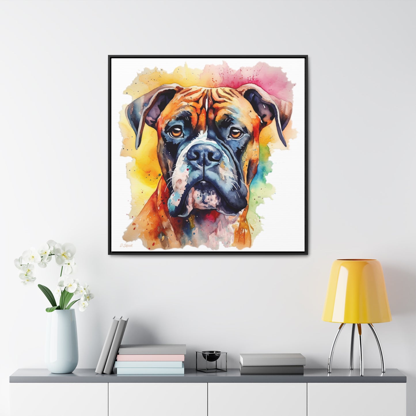 Boxer 1 Gallery Canvas Wraps, Square Frame