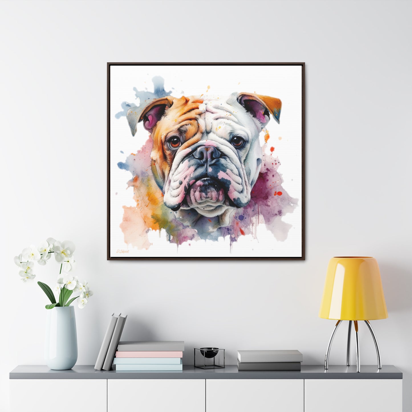 bulldog 1 Gallery Canvas Wraps, Square Frame