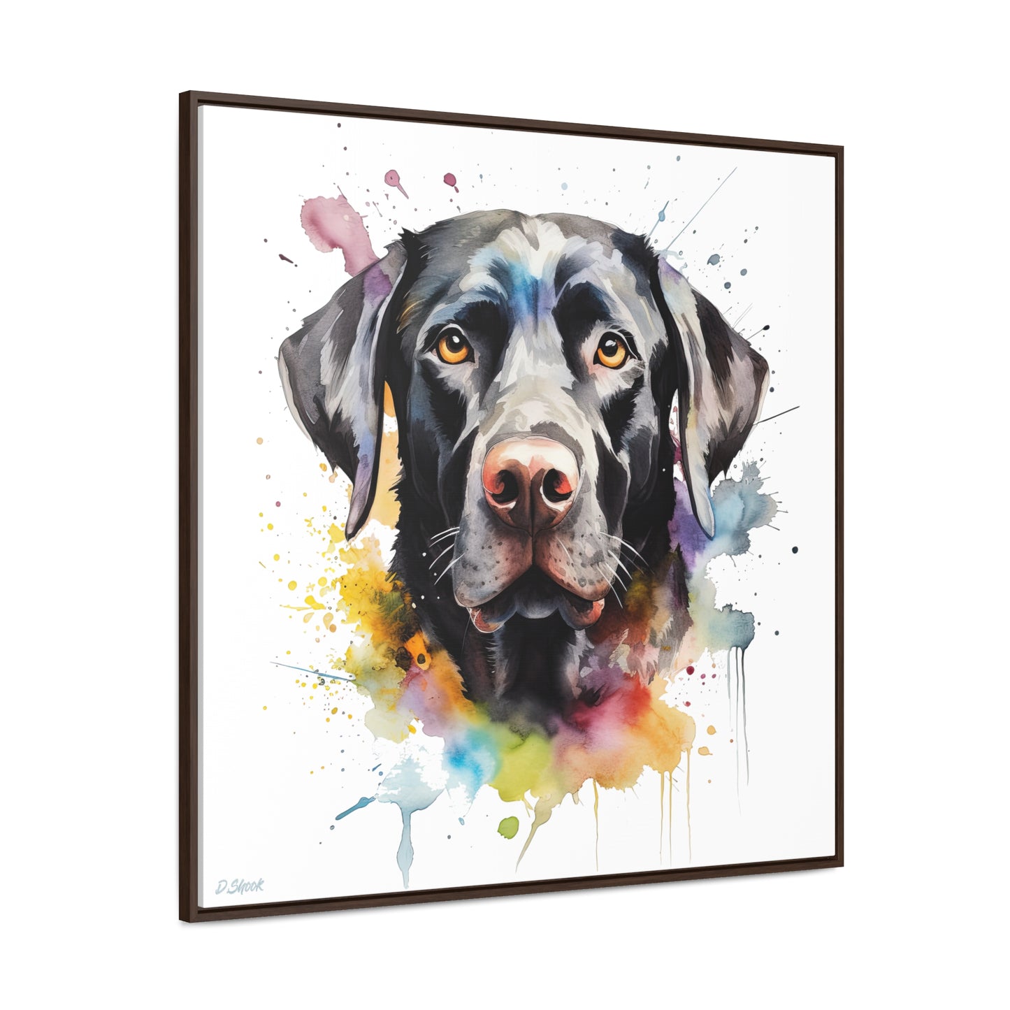 Black Lab 6 Gallery Canvas Wraps, Square Frame