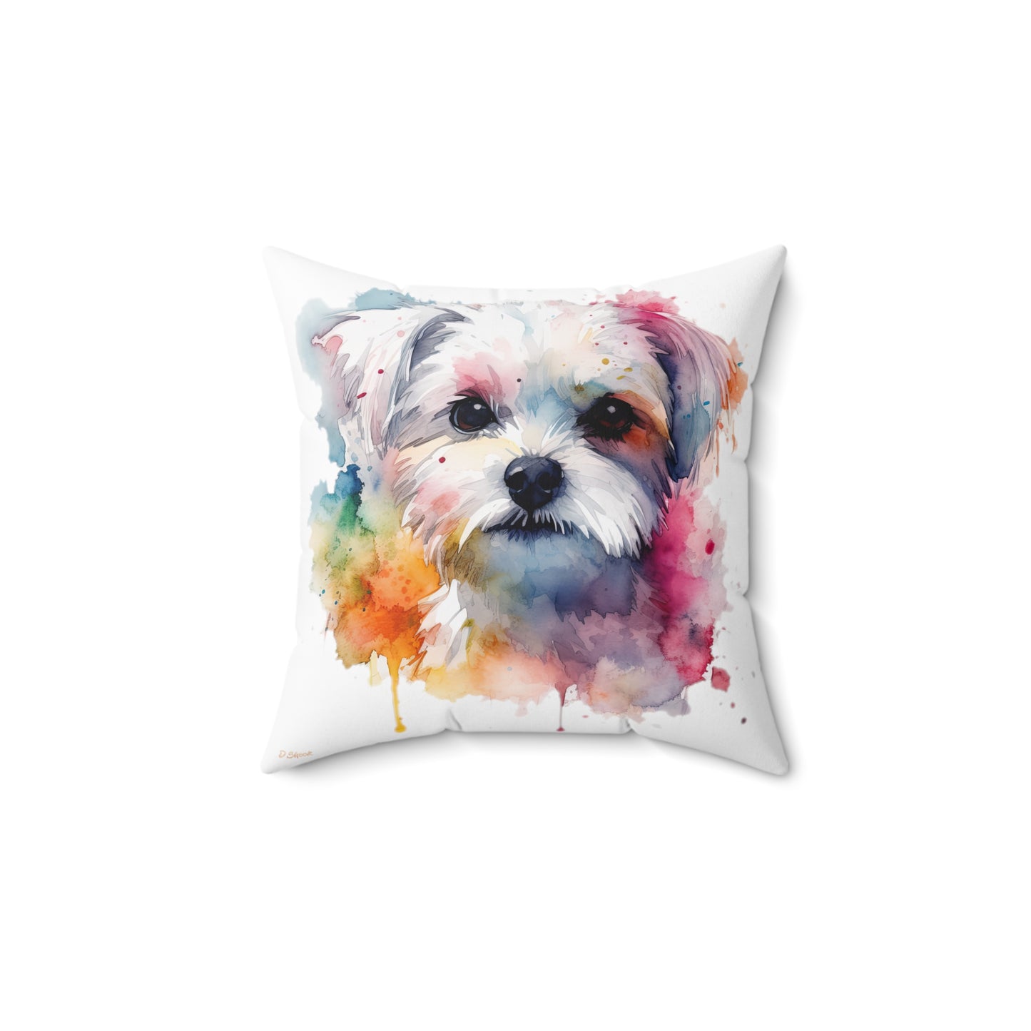 Maltese Dog 1 Spun Polyester Square Pillow