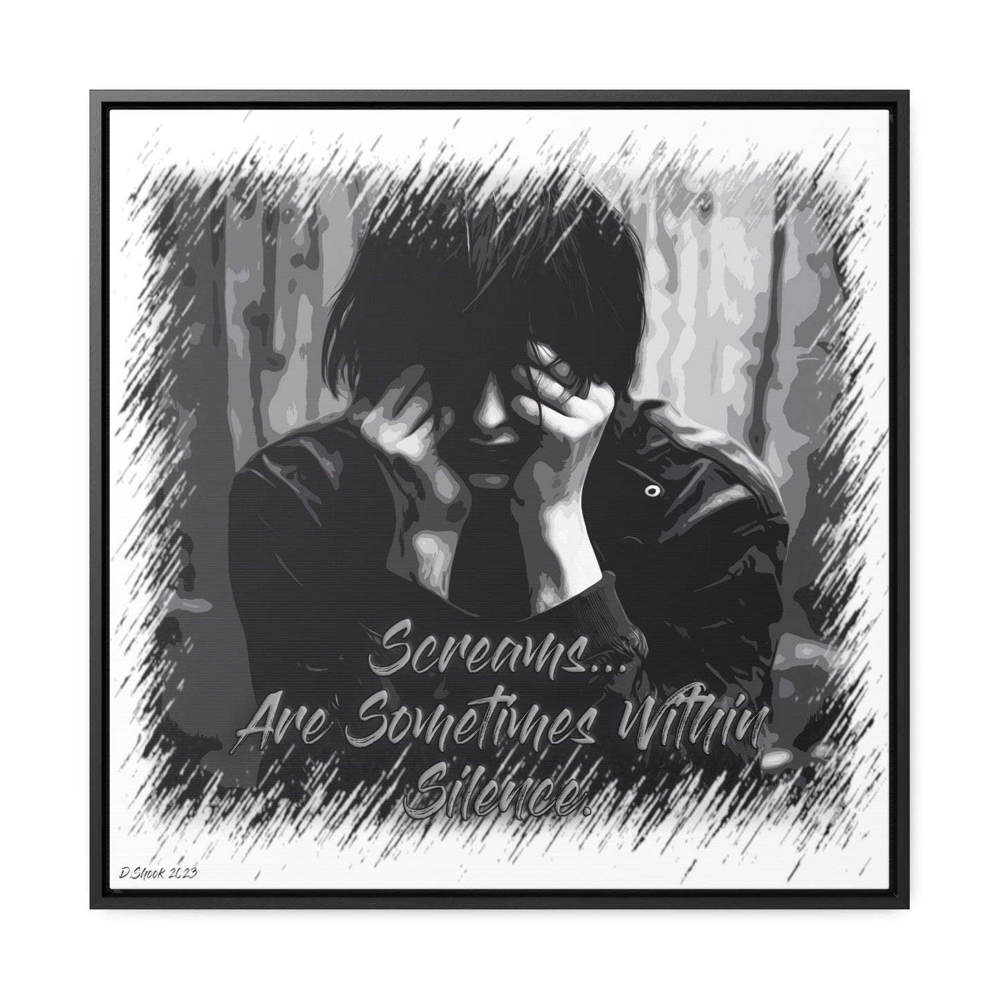 Print Title: Screams, Gallery Canvas Wraps, Square Frame