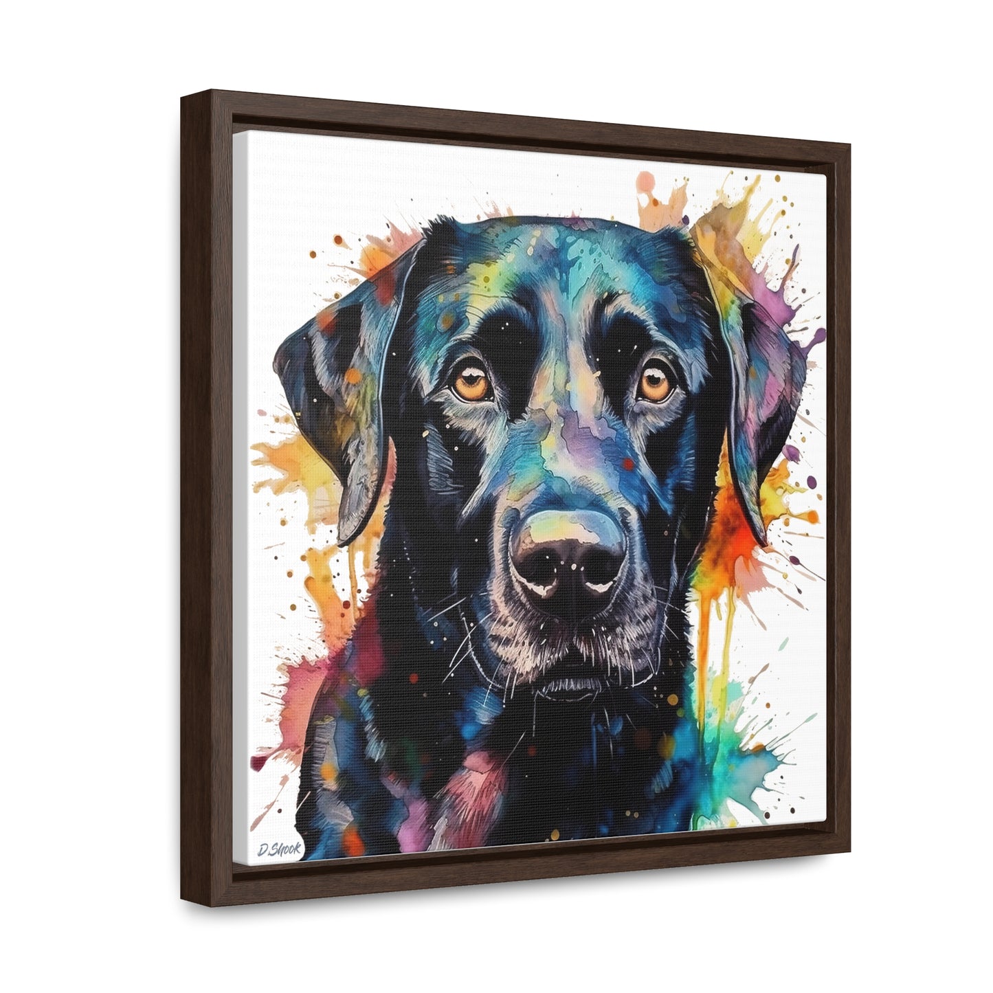 Black Lab 1 Gallery Canvas Wraps, Square Frame