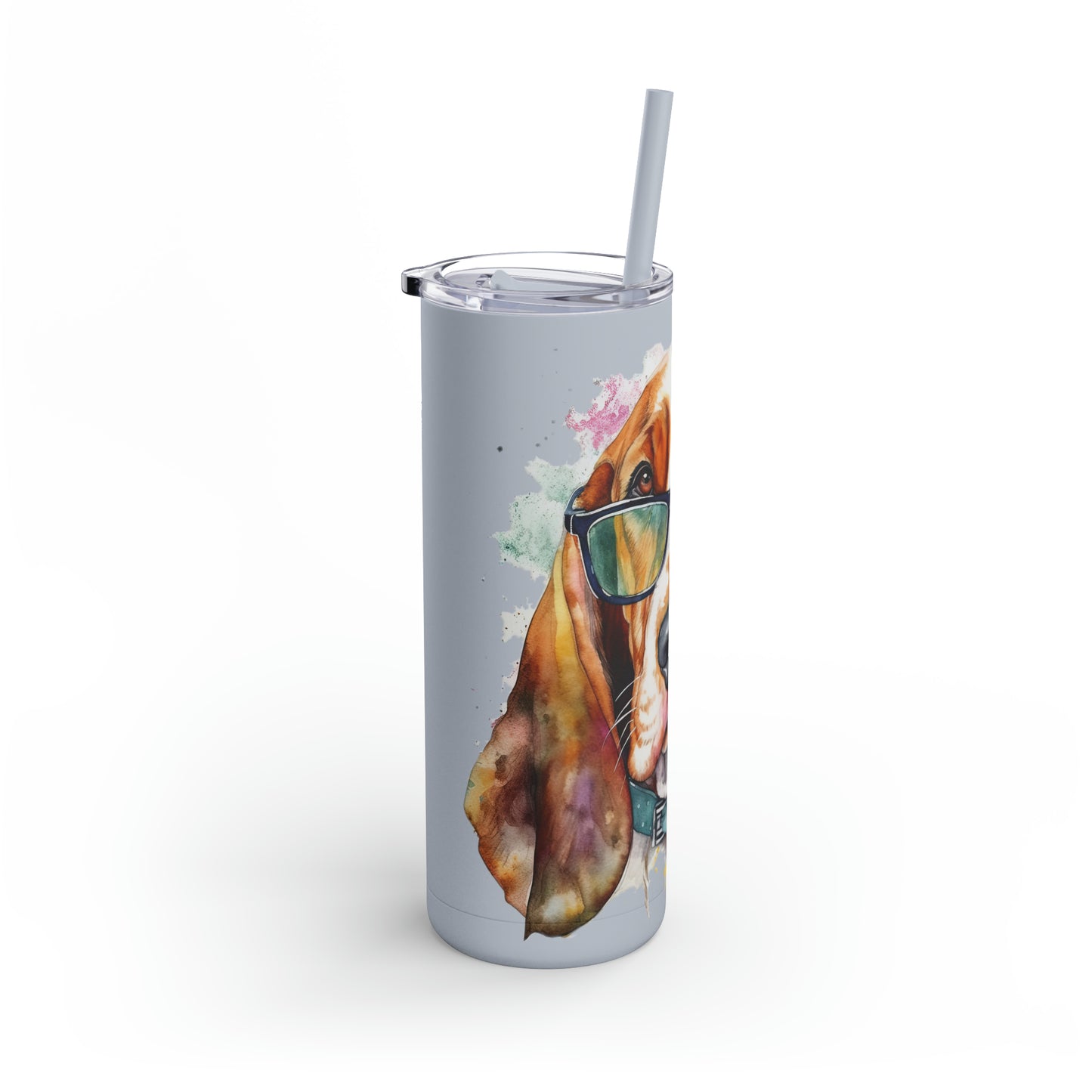 Basset Hound 6 Maars Maker Skinny Matte Tumbler, 20oz
