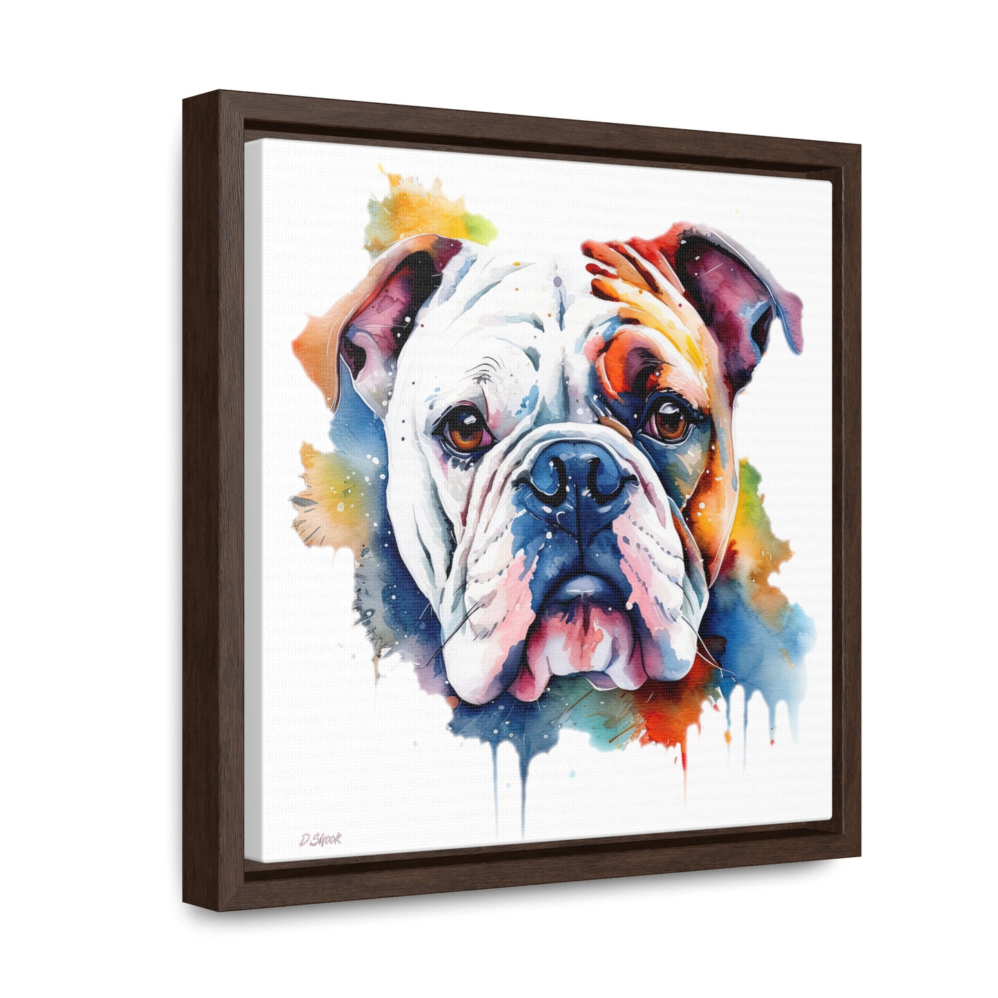 bulldog 4 Gallery Canvas Wraps, Square Frame