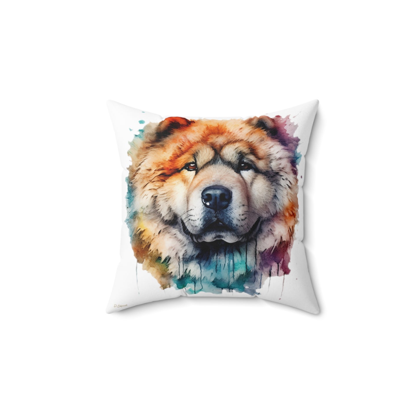 Chow Chow 3 Spun Polyester Square Pillow