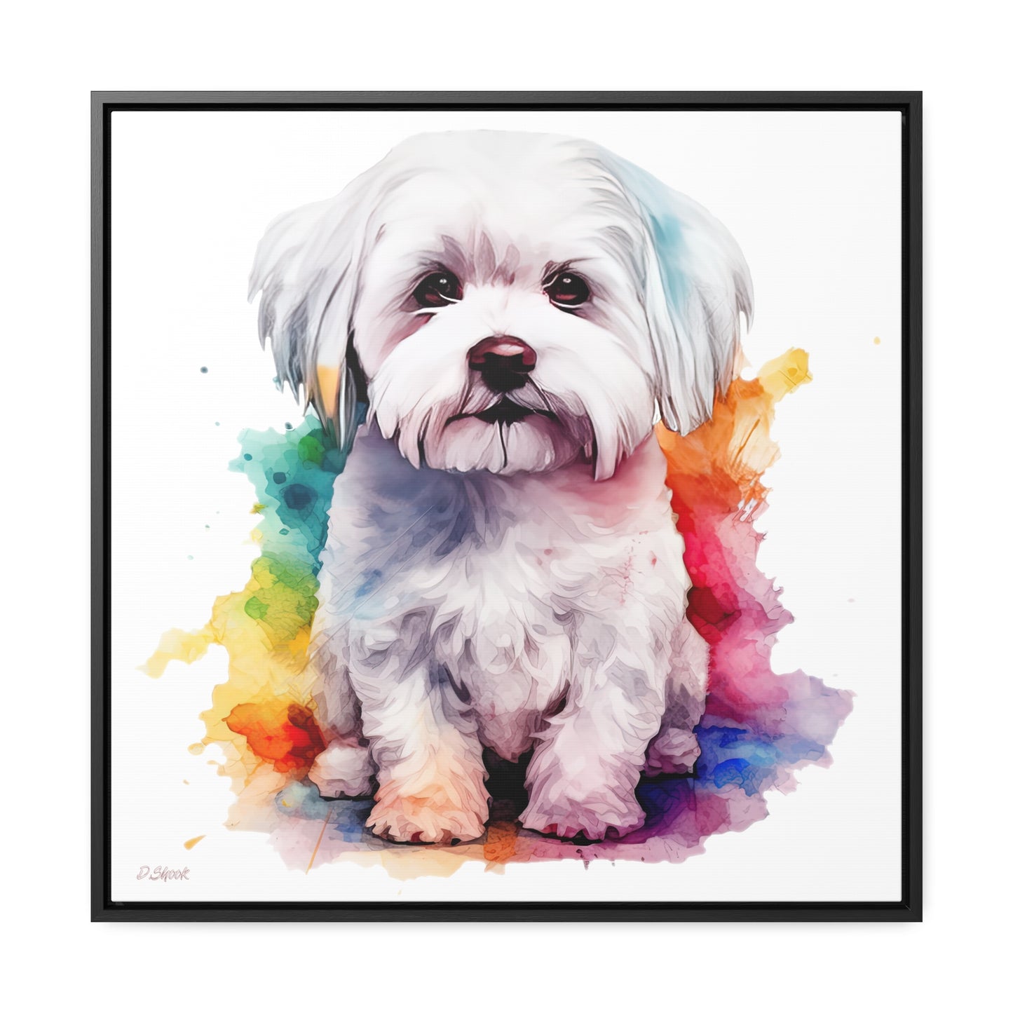 Maltese Dog 3 Gallery Canvas Wraps, Square Frame