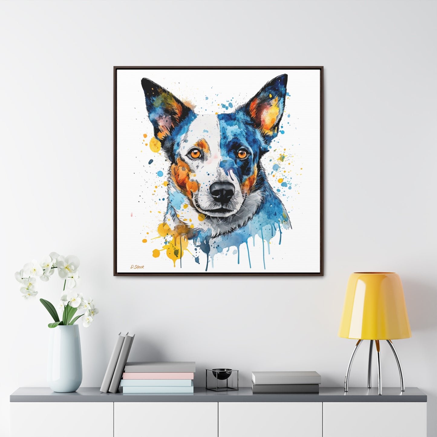 Blue Heeler 2 Gallery Canvas Wraps, Square Frame