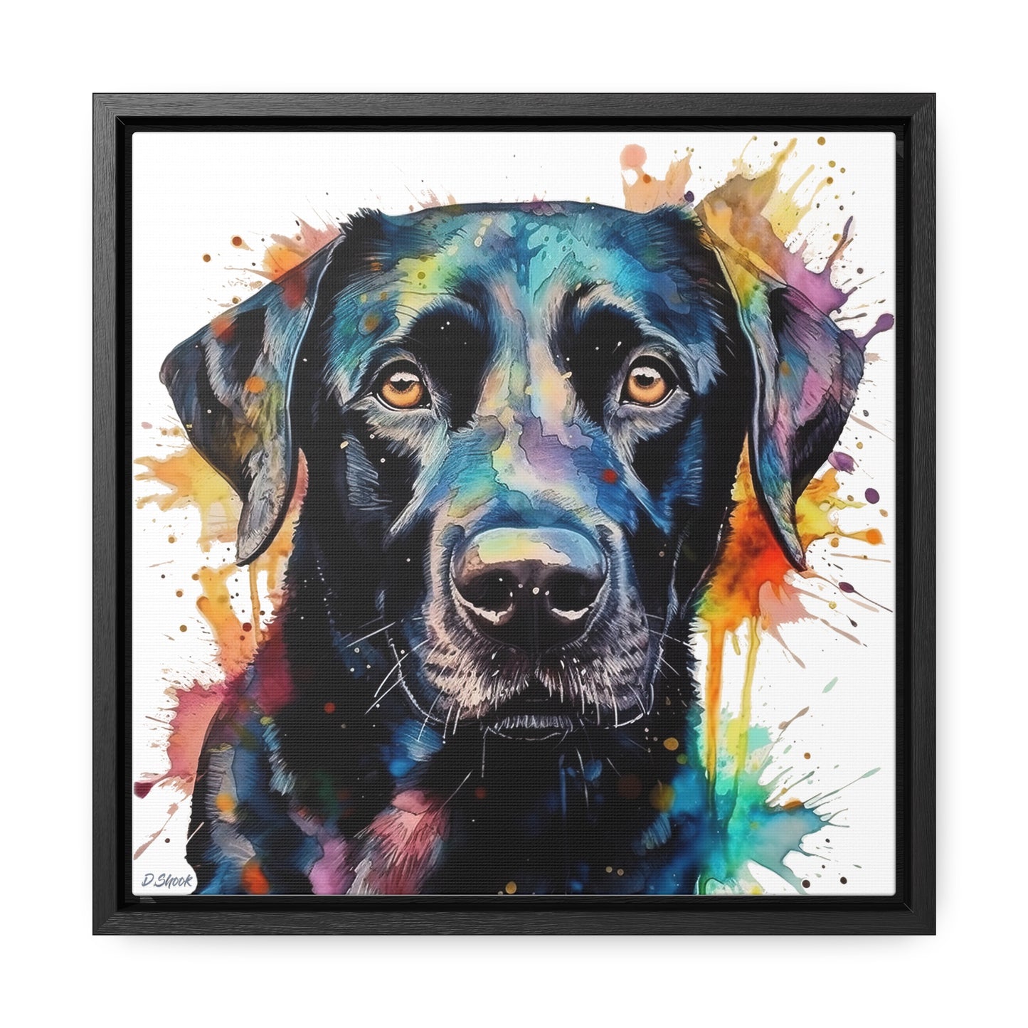 Black Lab 1 Gallery Canvas Wraps, Square Frame