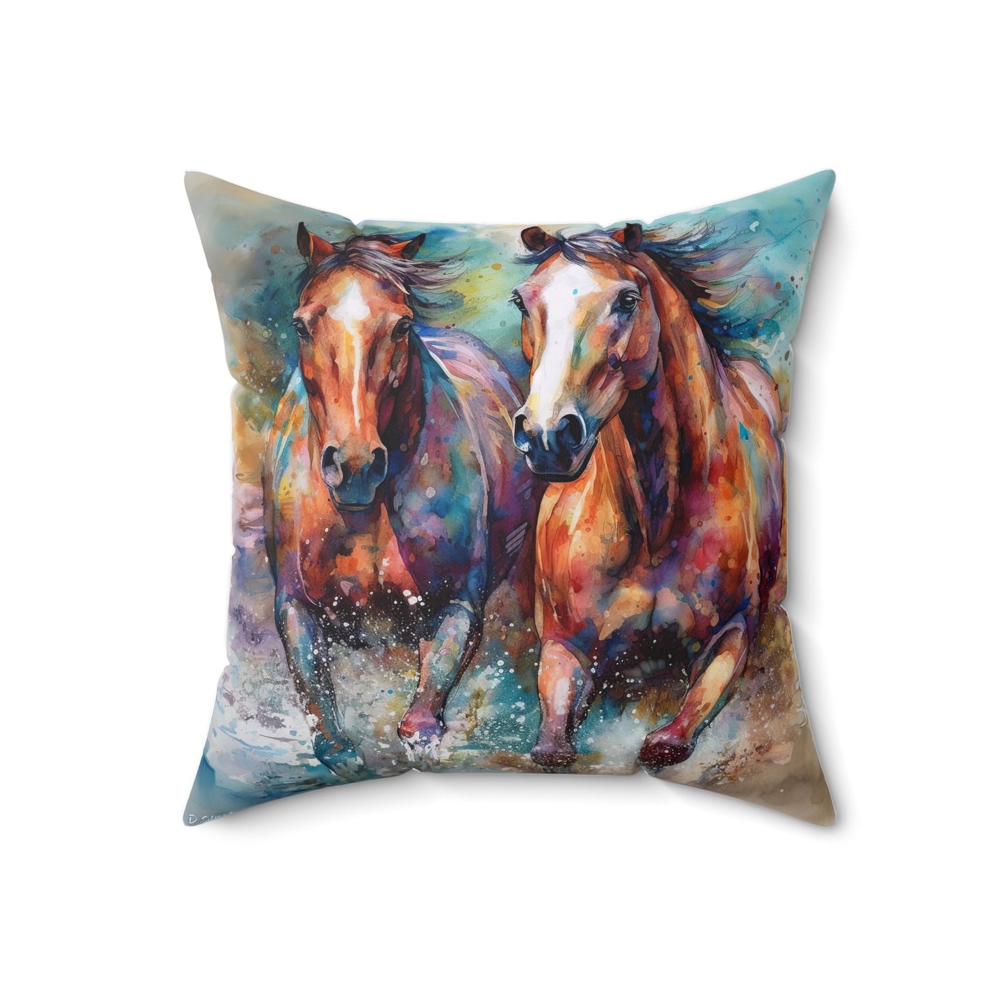 Horse Rescue 7 Spun Polyester Square Pillow