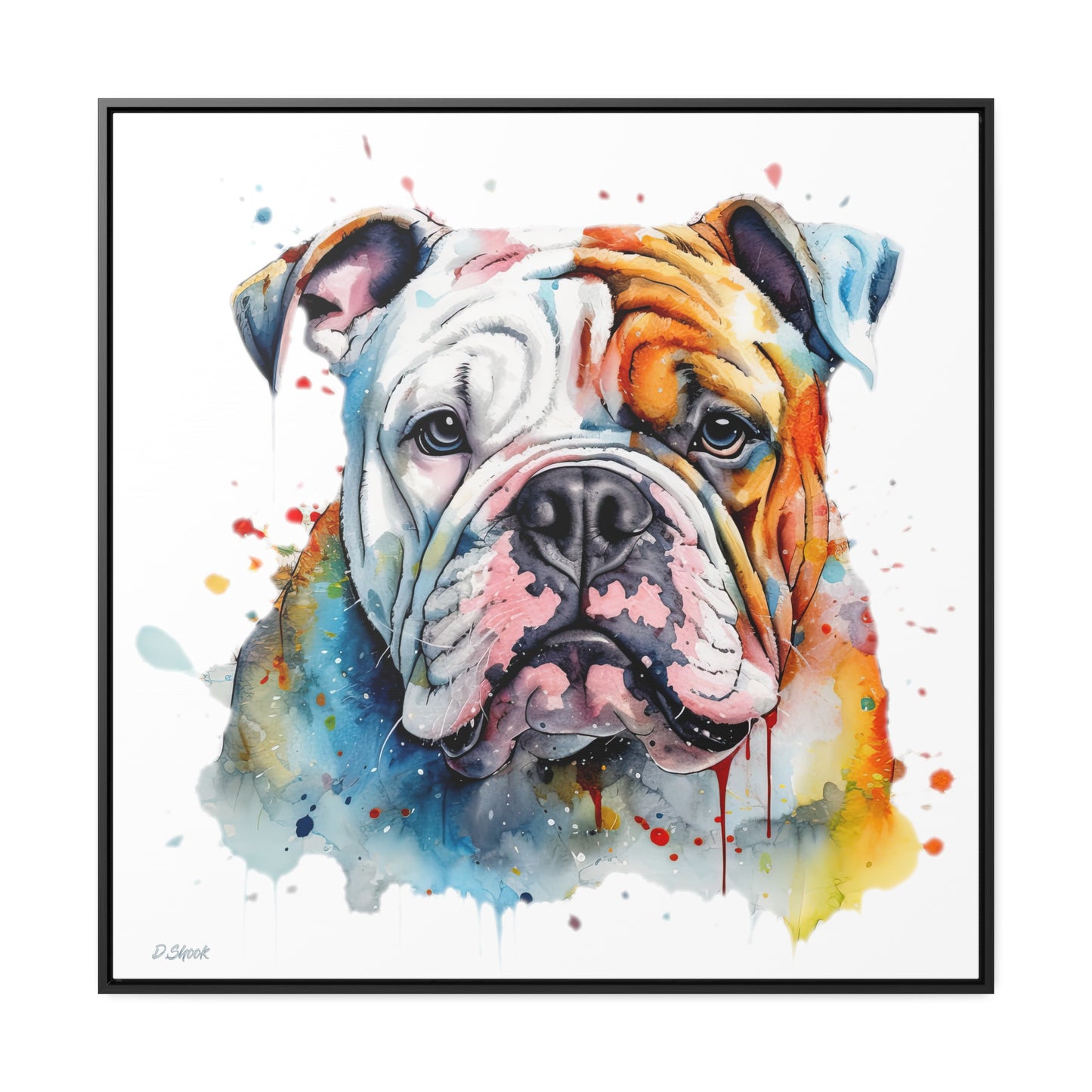 bulldog 3 Gallery Canvas Wraps, Square Frame