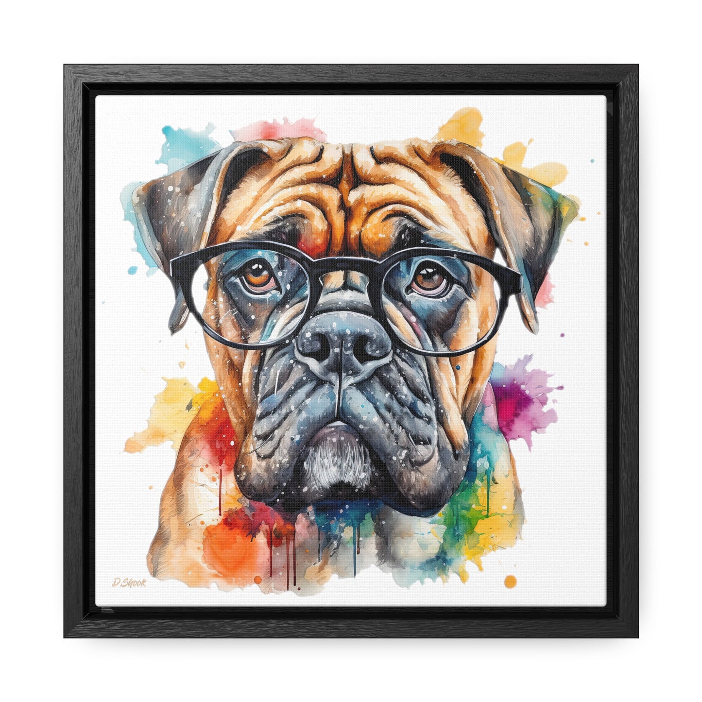 Bullmastiff 6 Gallery Canvas Wraps, Square Frame