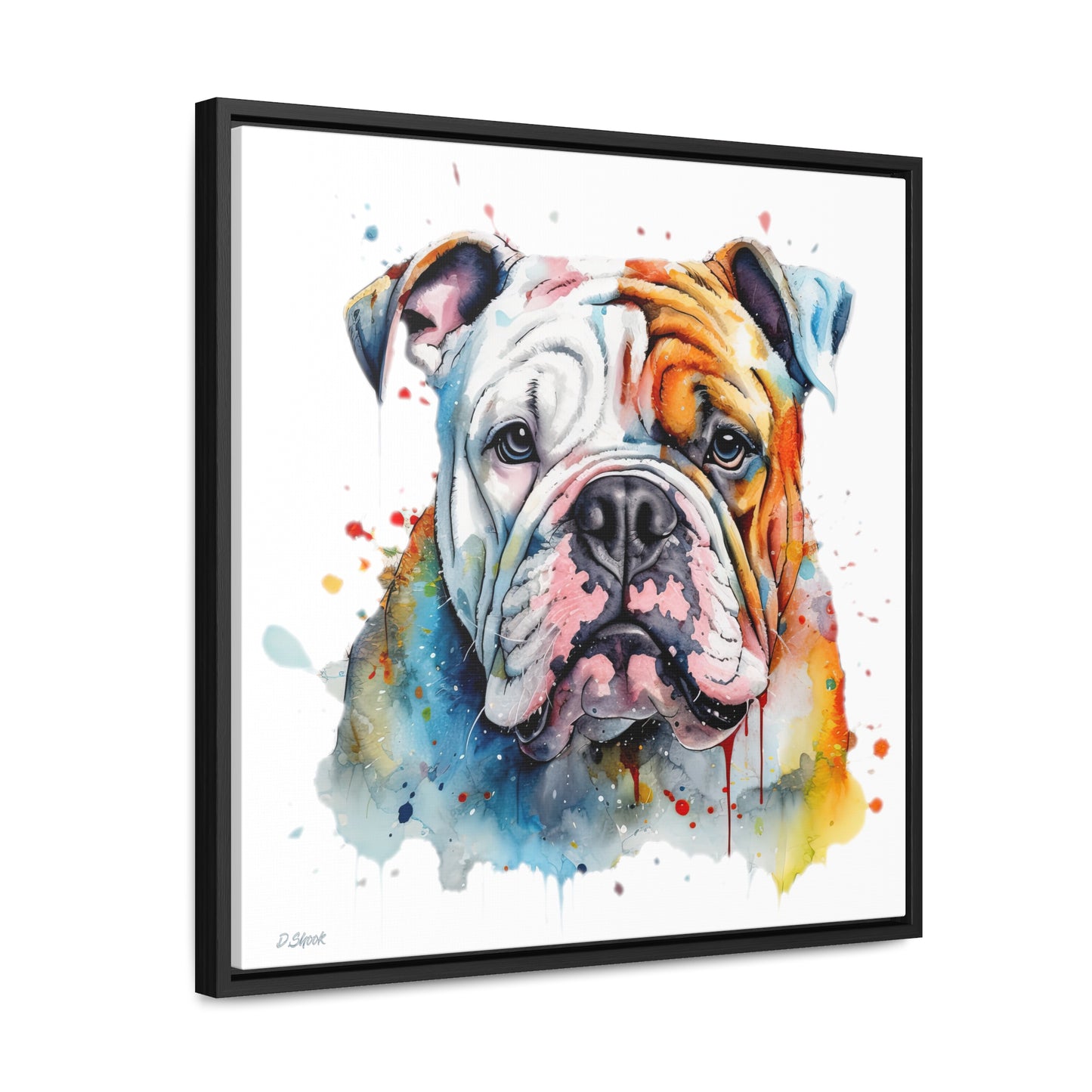 bulldog 3 Gallery Canvas Wraps, Square Frame