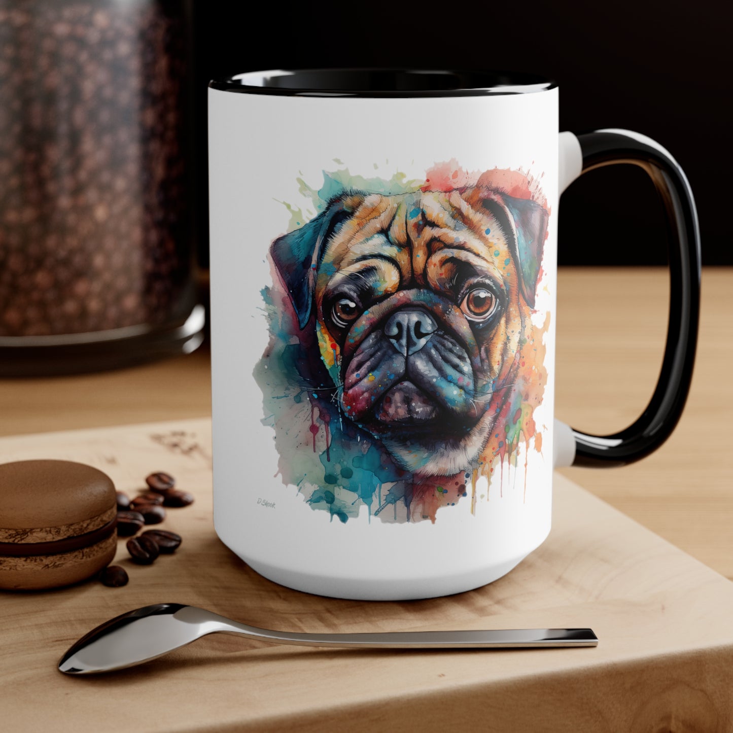 Pug 4 Accent Mugs