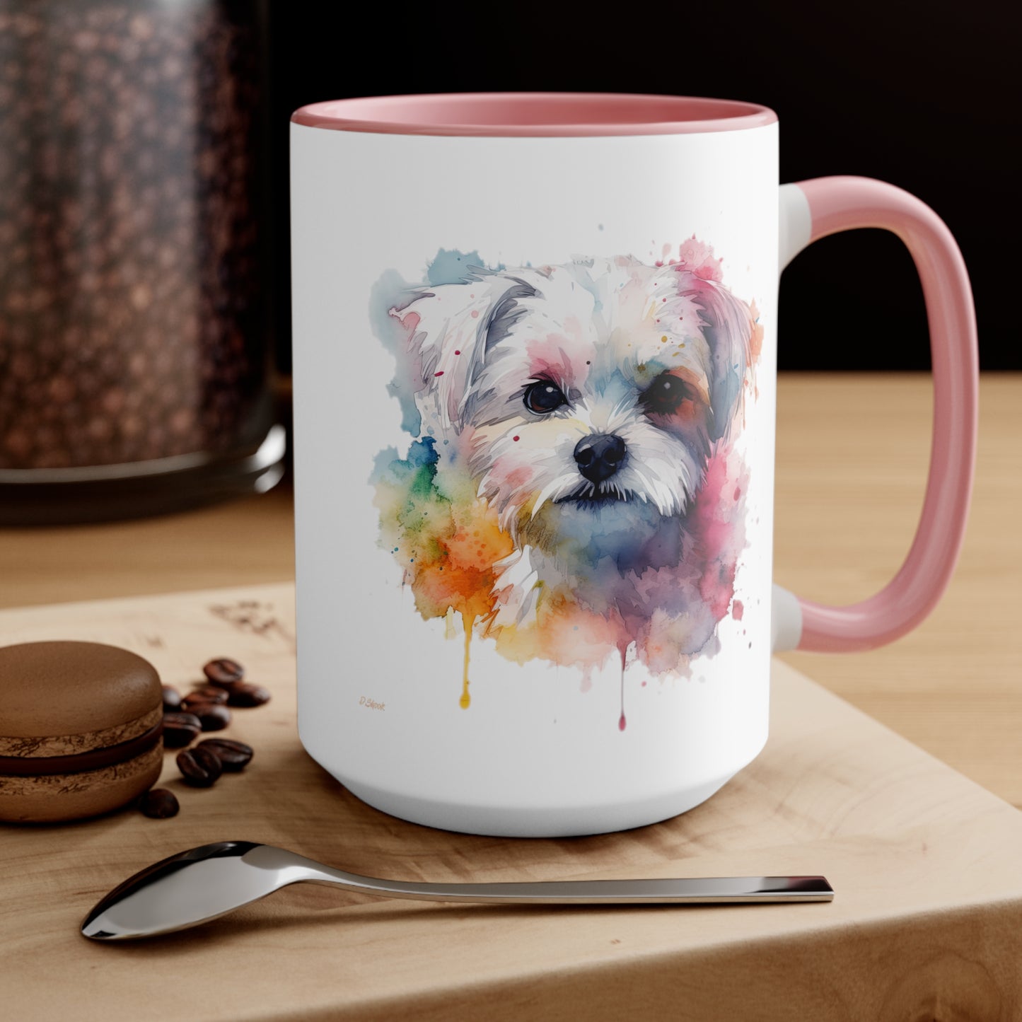 Maltese Dog 1 Accent Mugs