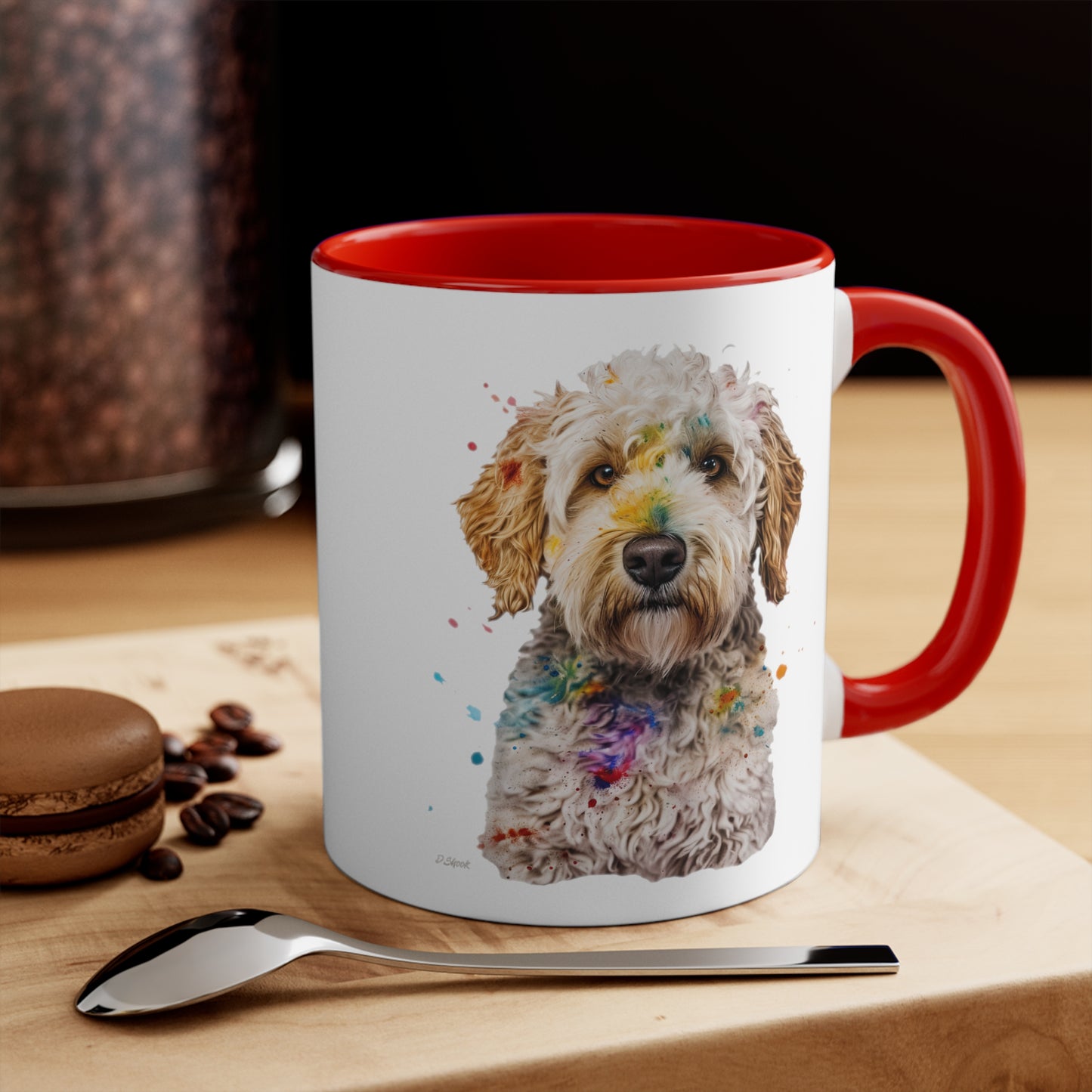 Mini Golden Doodle 2 Accent Mugs