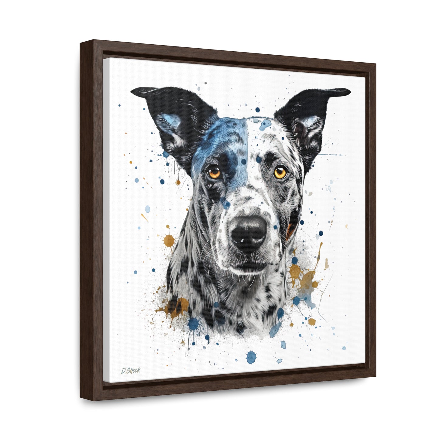 Blue Heeler 4 Gallery Canvas Wraps, Square Frame