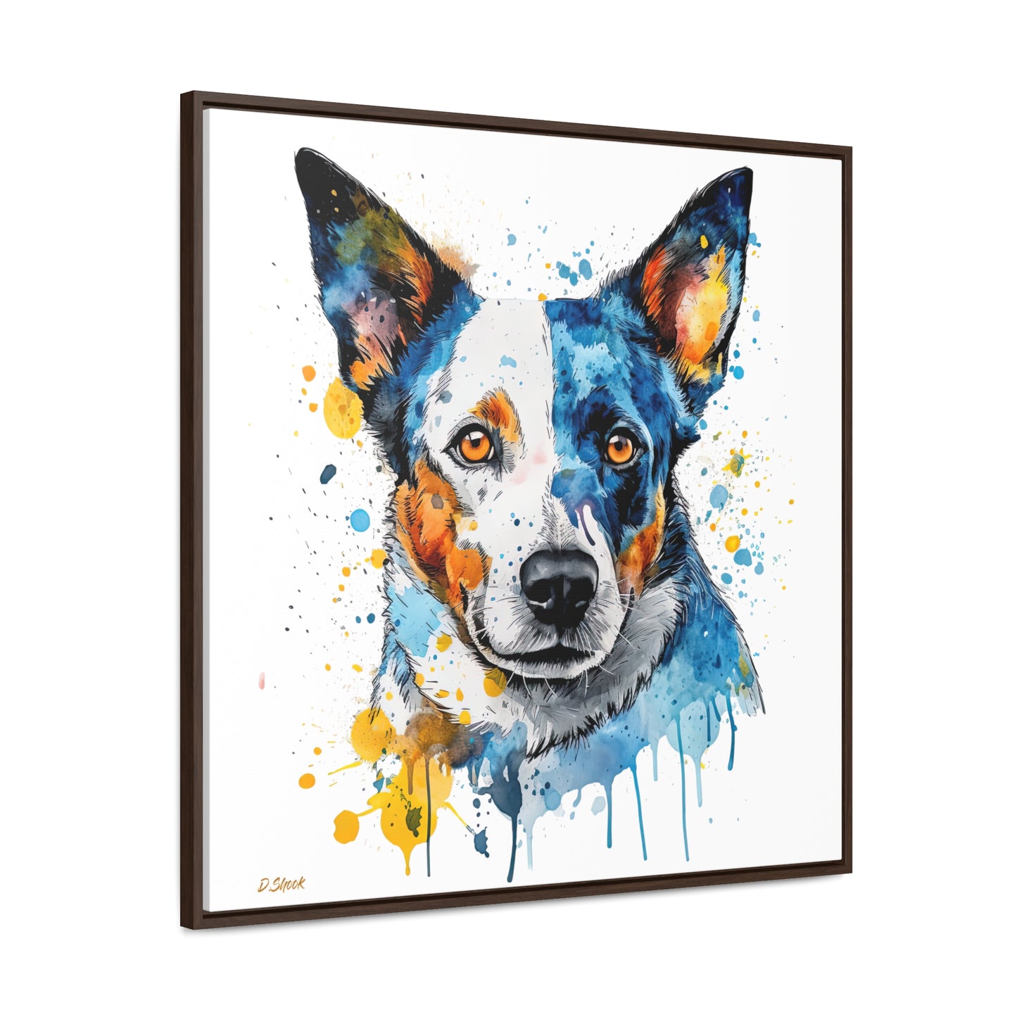 Blue Heeler 2 Gallery Canvas Wraps, Square Frame