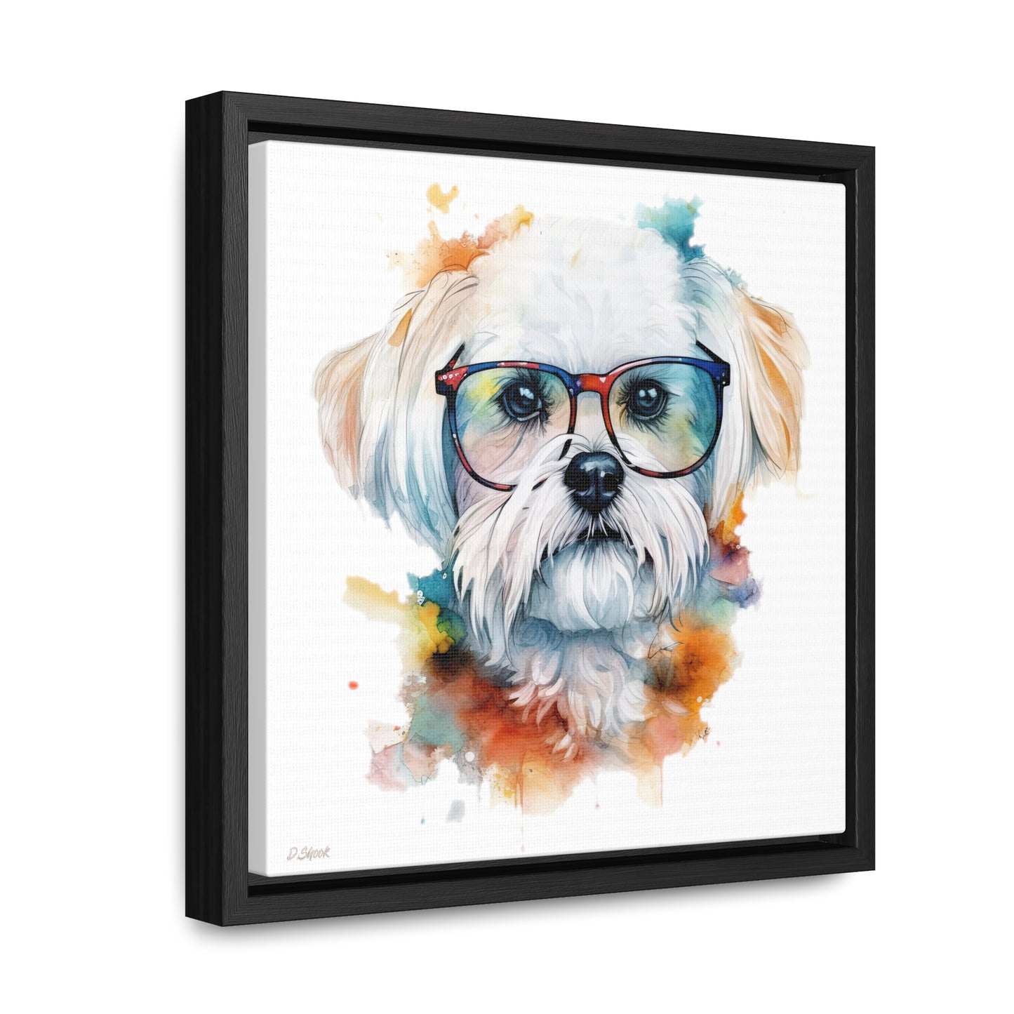 Maltese Dog 5 Gallery Canvas Wraps, Square Frame