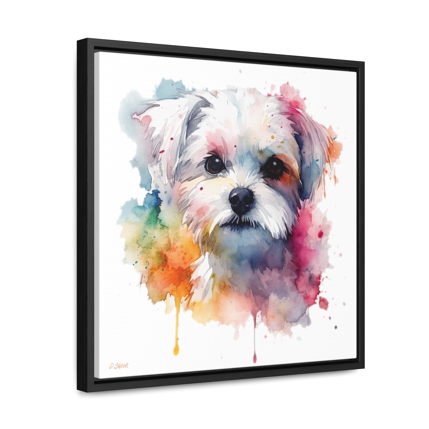 Maltese Dog 1 Gallery Canvas Wraps, Square Frame