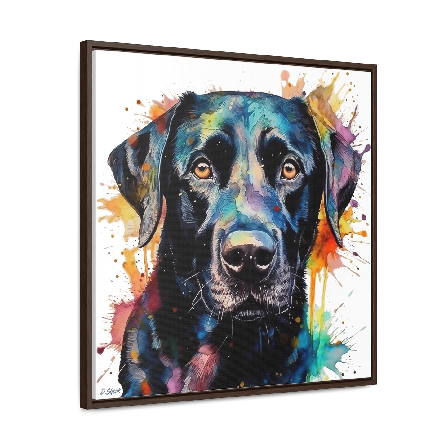 Black Lab 1 Gallery Canvas Wraps, Square Frame
