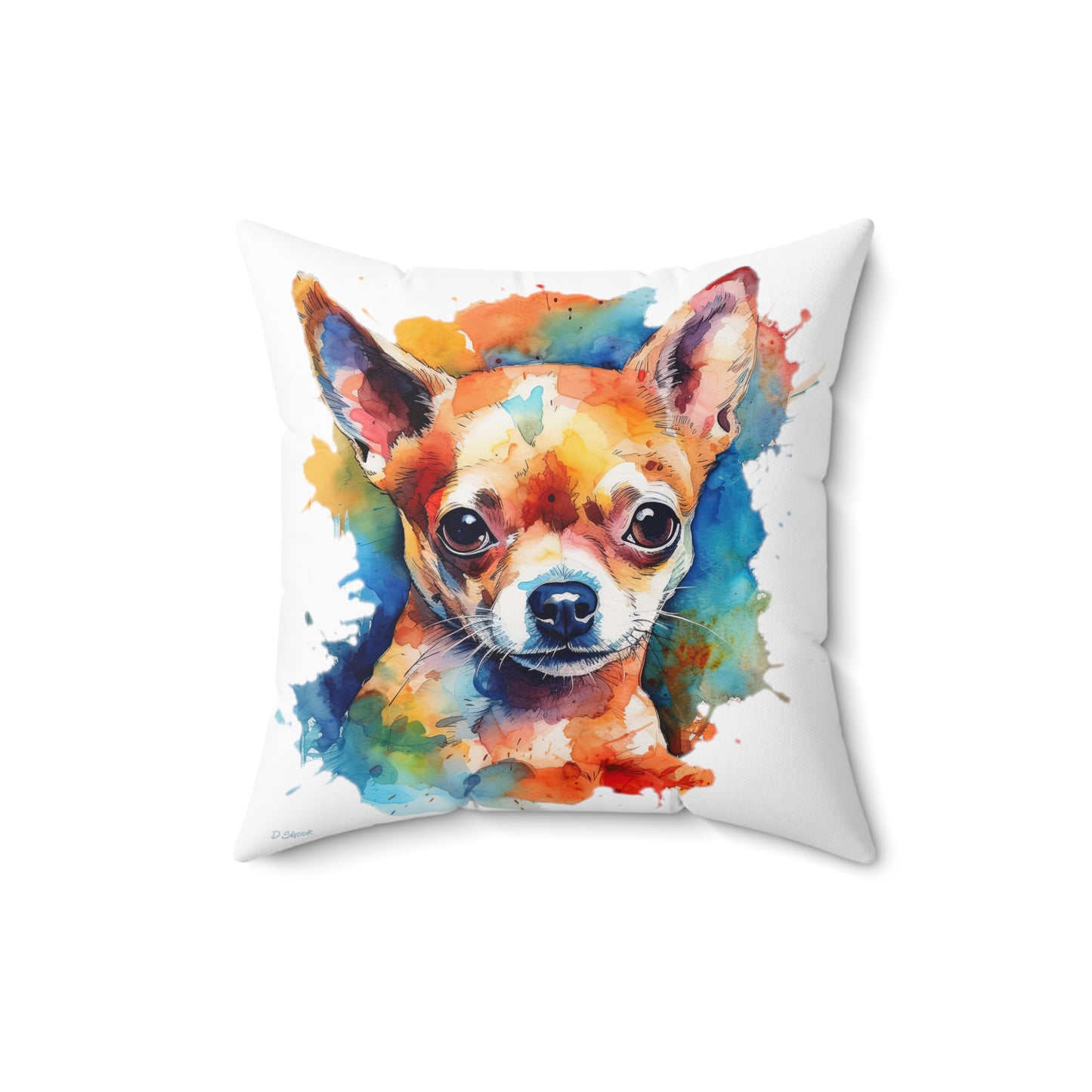 Chihuahua 6 Spun Polyester Square Pillow