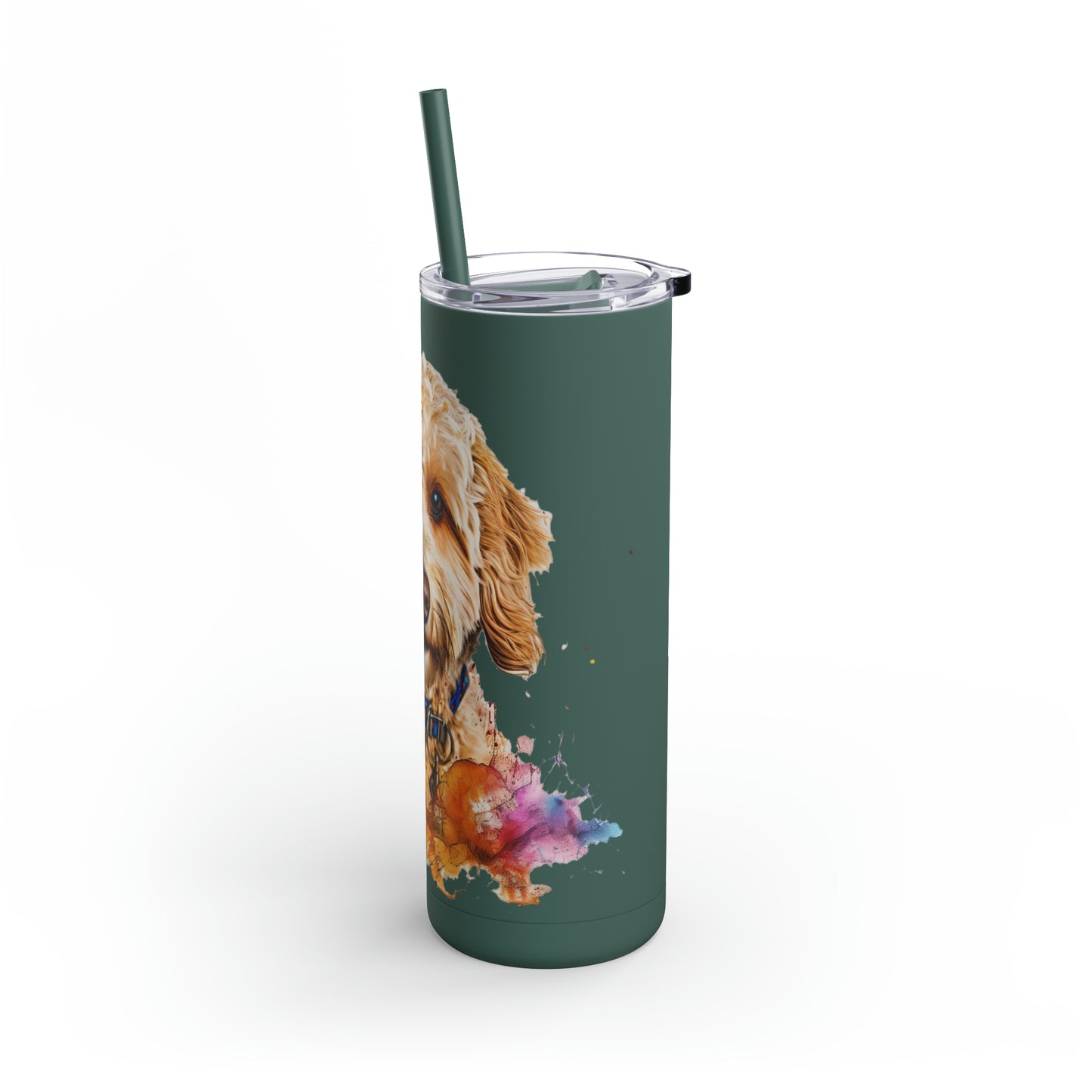 Mini Golden Doodle 3 Maars Maker Skinny Matte Tumbler, 20oz