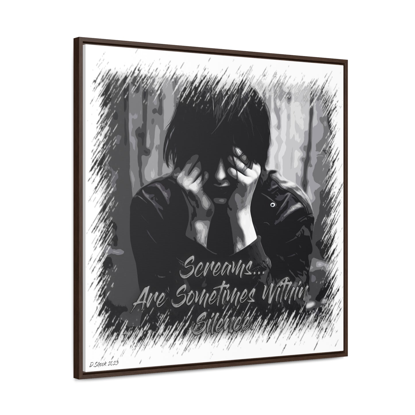 Print Title: Screams, Gallery Canvas Wraps, Square Frame