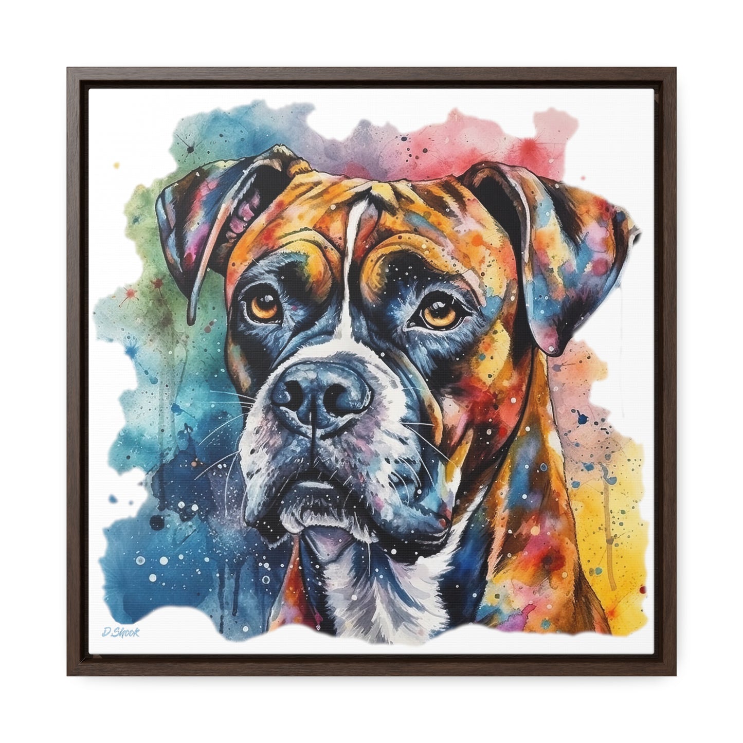 Boxer 3 Gallery Canvas Wraps, Square Frame