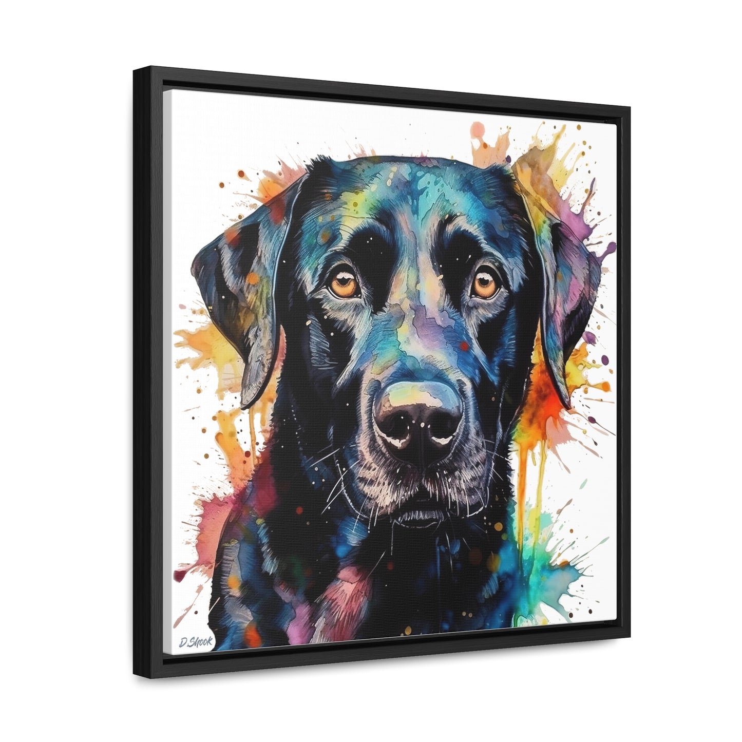 Black Lab 1 Gallery Canvas Wraps, Square Frame
