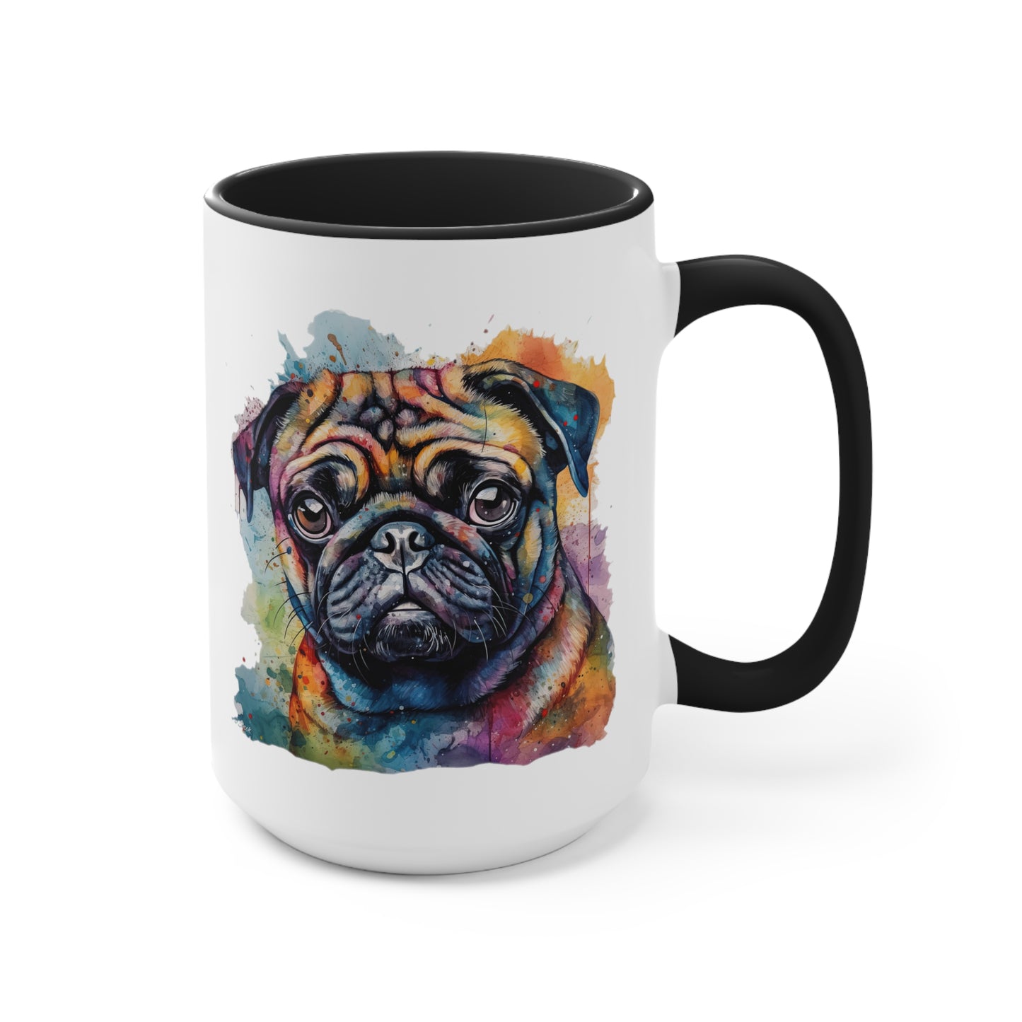Pug 2 Accent Mugs
