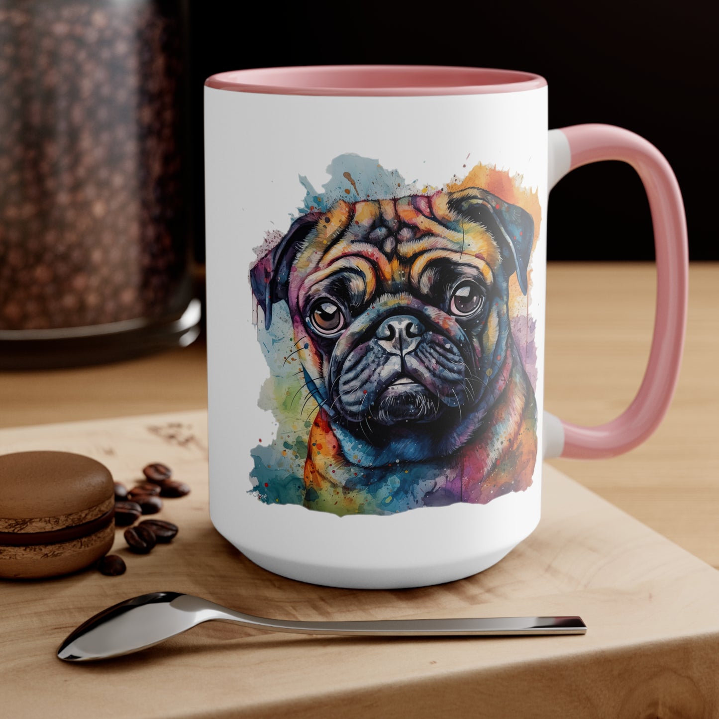 Pug 2 Accent Mugs