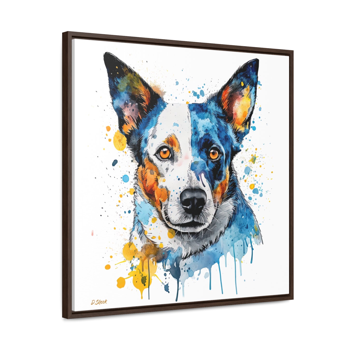 Blue Heeler 2 Gallery Canvas Wraps, Square Frame