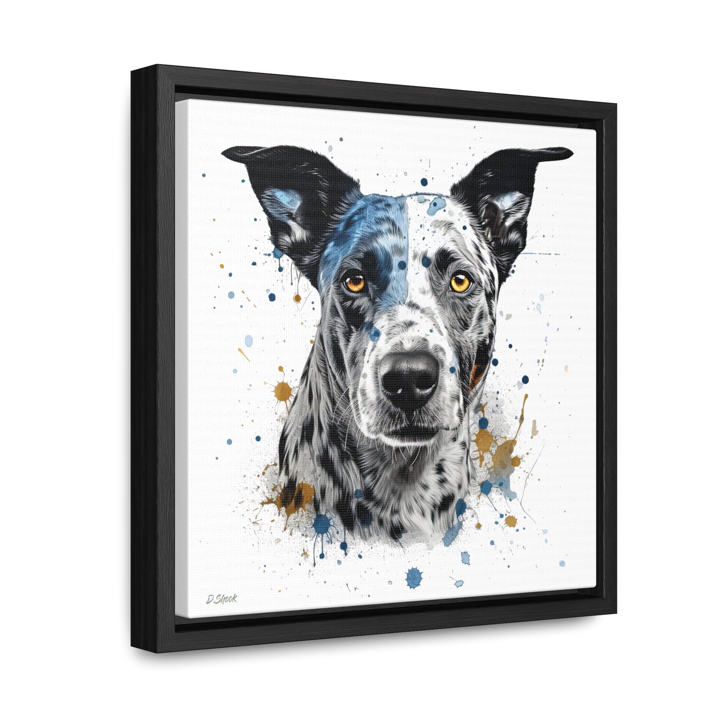 Blue Heeler 4 Gallery Canvas Wraps, Square Frame