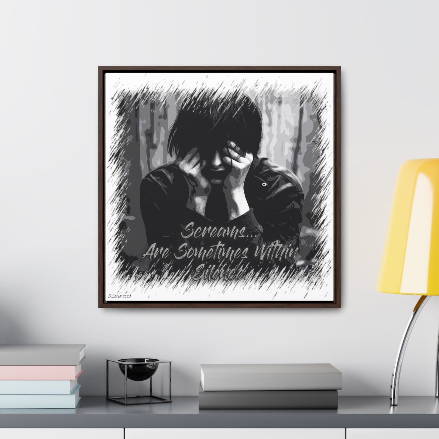 Print Title: Screams, Gallery Canvas Wraps, Square Frame