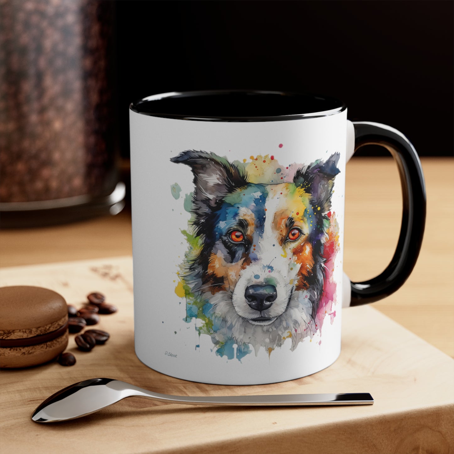 Border Collie 3 Accent Mugs